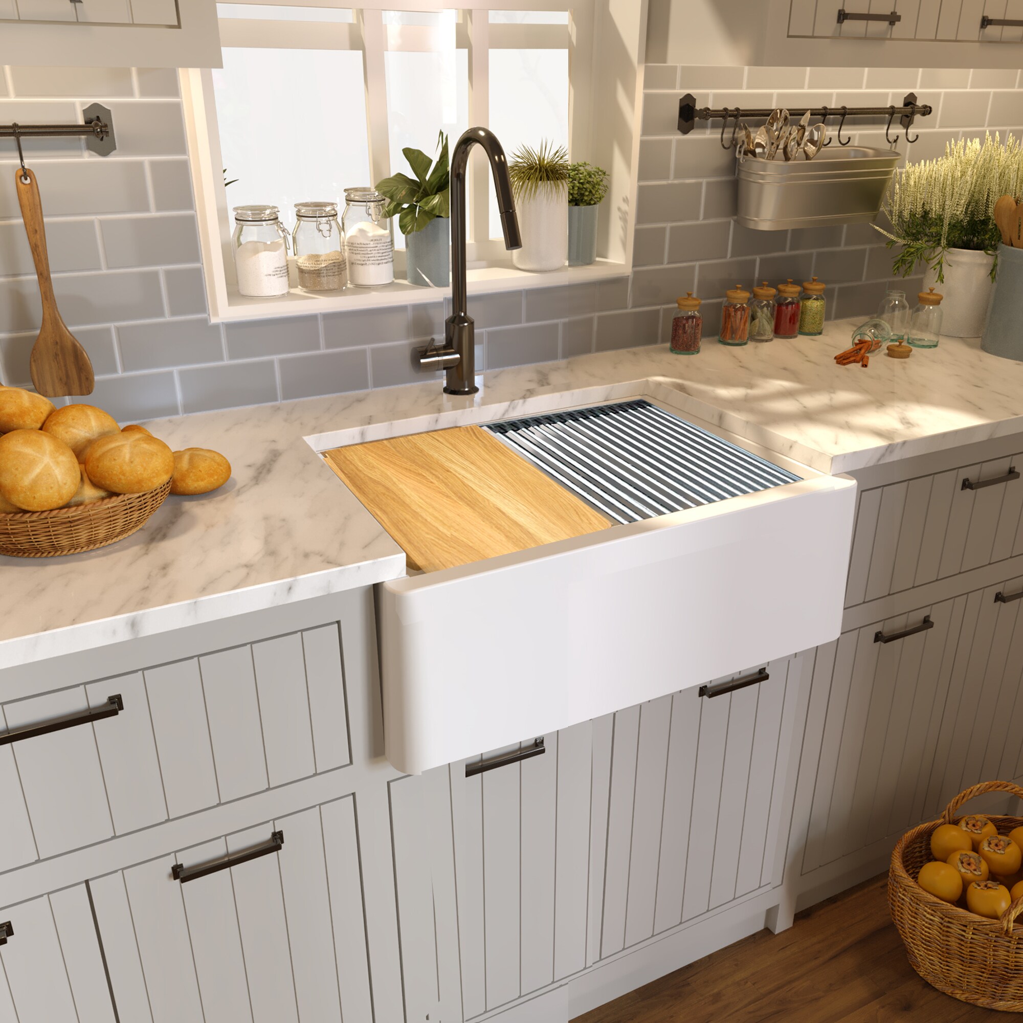 Nantucket Sinks Plymouth Farmhouse Apron Front 29.75-in x 19.75-in ...