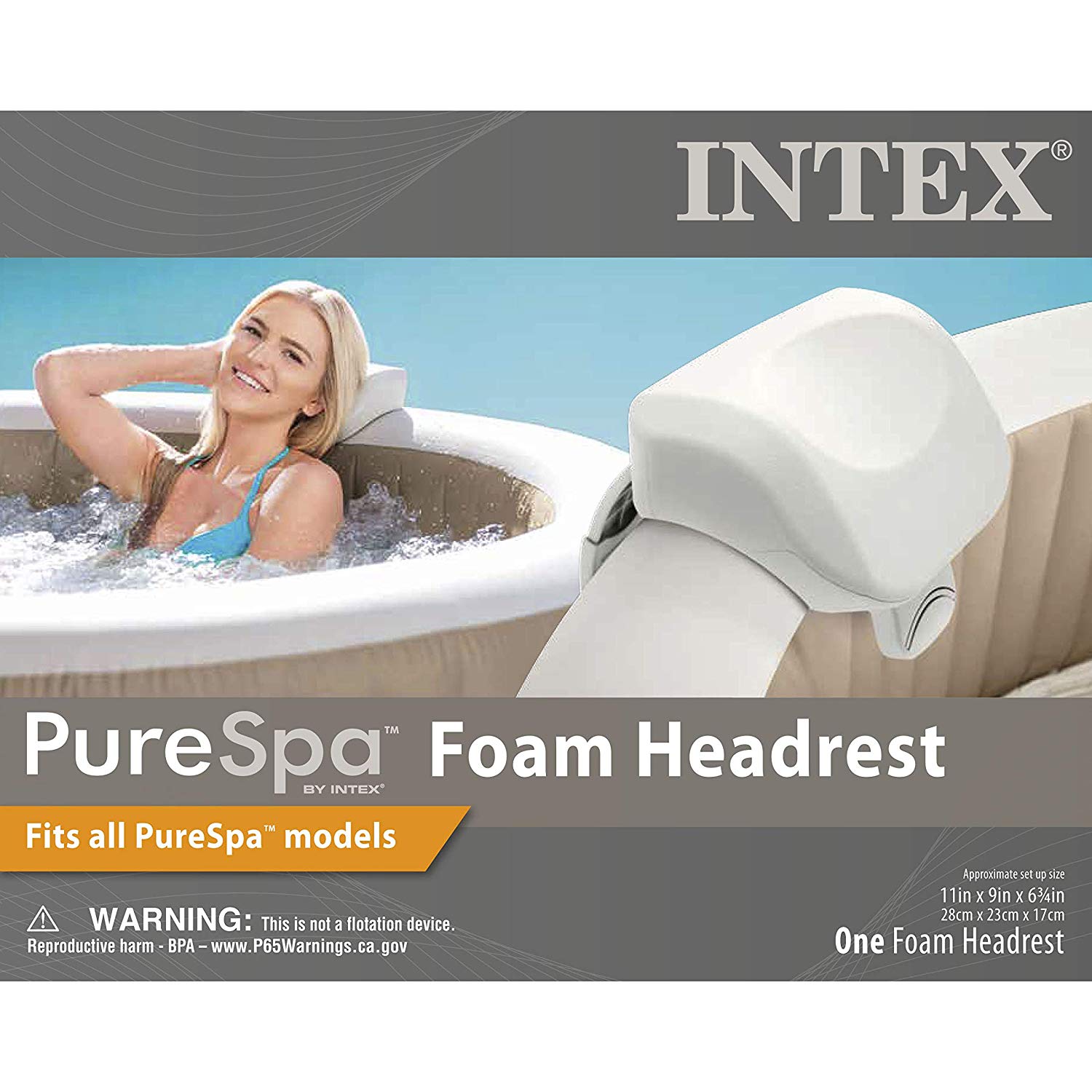 Intex PureSpa Cushioned Foam Headrest Pillow Hot Tub Spa Accessory White 2 Pack 