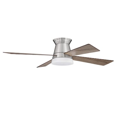 Craftmade Revello 52 In Brushed Polished Nickel Indoor Flush Mount Ceiling Fan With Light Remote 4 Blade The Fans Department At Com - Home Decorators Collection Merwry Ceiling Fan Installation