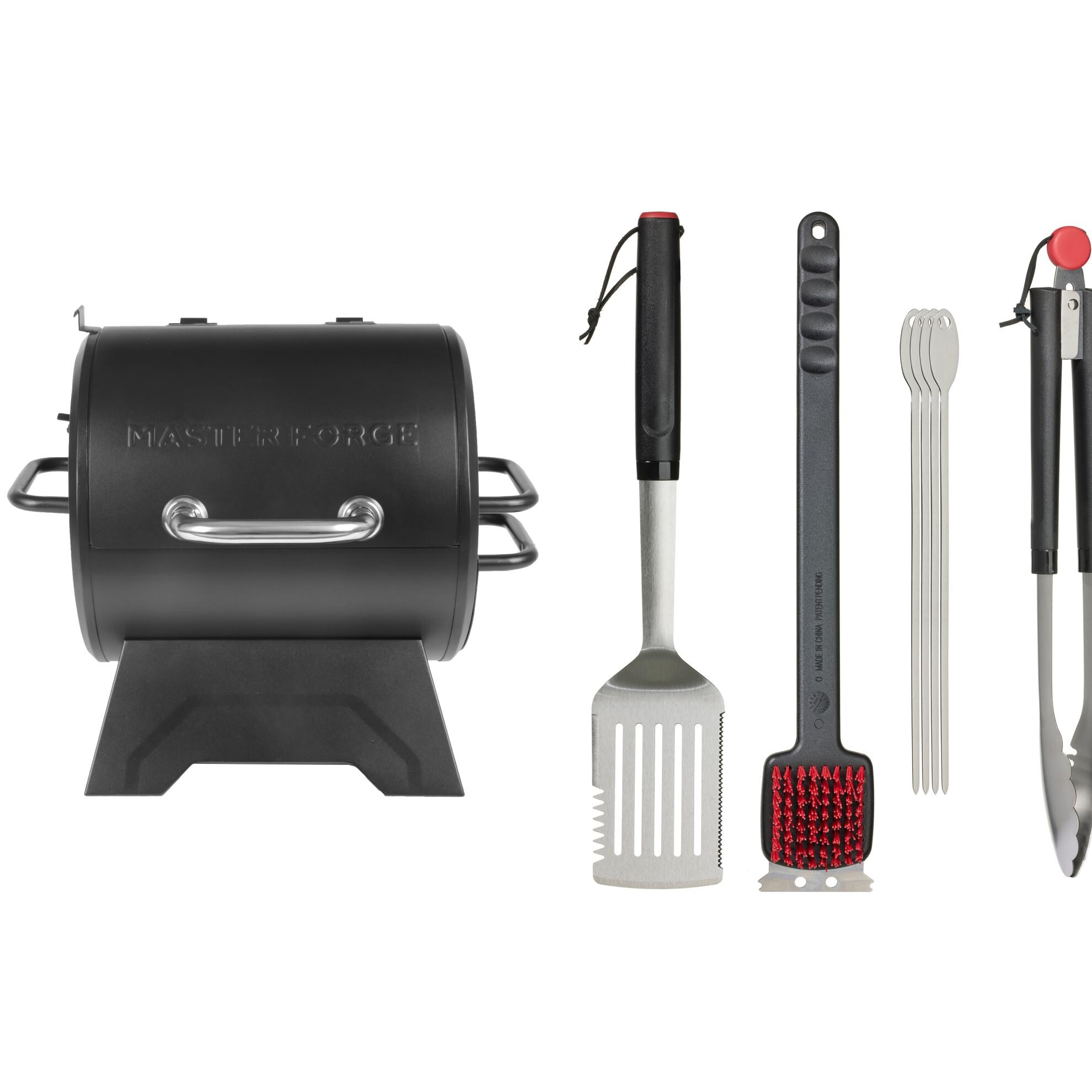 Master Forge Small 250-Sq. in Black Portable Charcoal Grill with Accessories