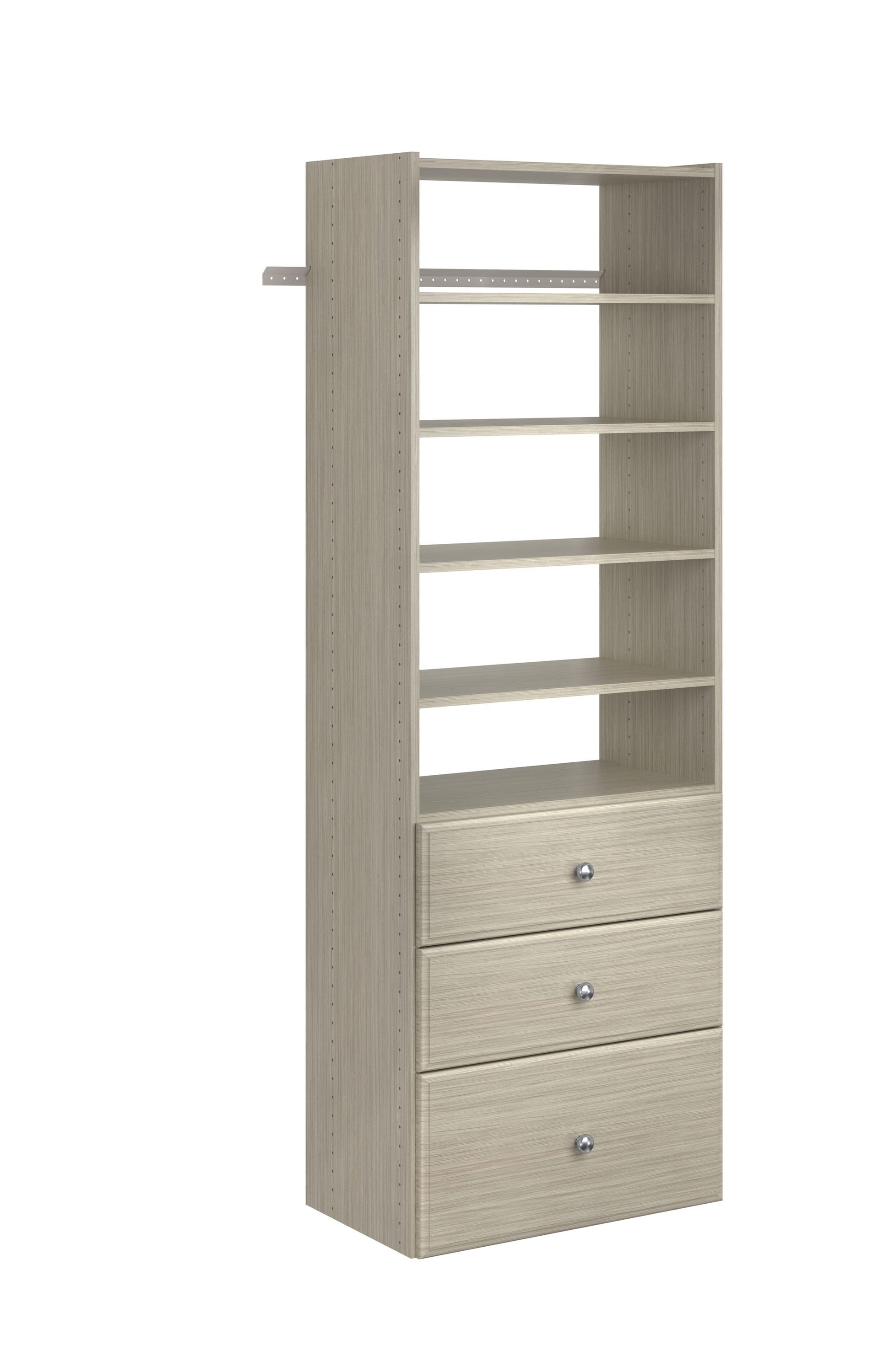 Easy Track 2.1-ft to 2.1-ft W x 7-ft H White Solid Shelving Wood Closet  System