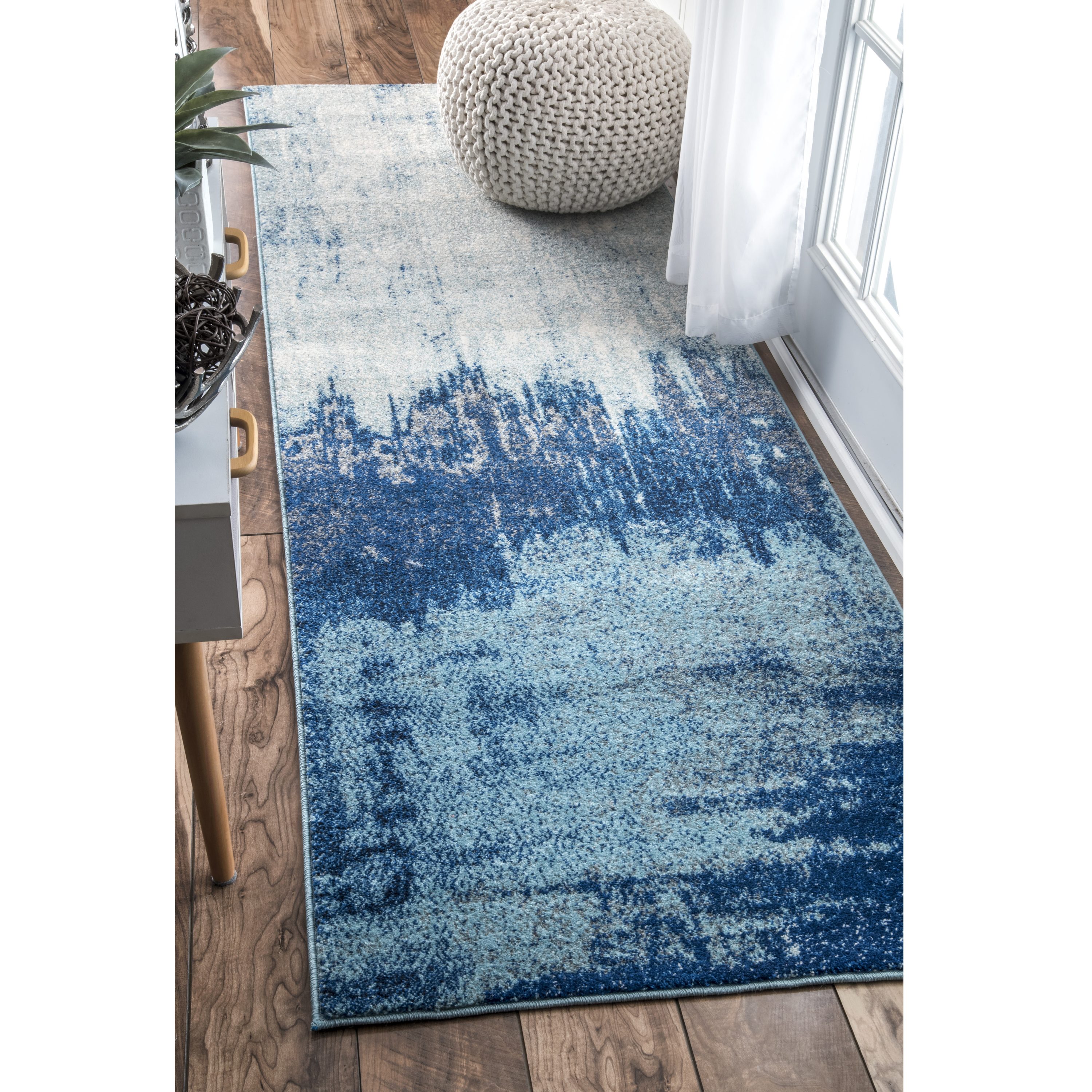 nuLOOM RZBD51A-2606 Alayna 2 x 6 (ft) Loomed Polypropylene Blue Rectangular Indoor Abstract Runner rug