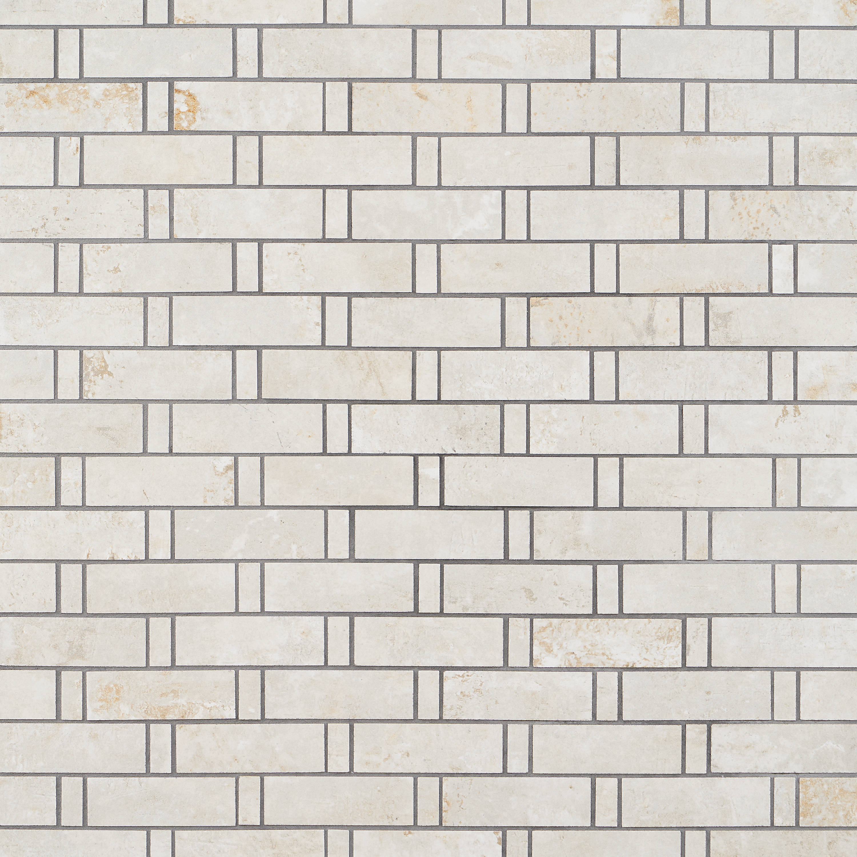 Artmore Tile EXT3RD107279 Stonehenge Ivory 12-in x 12-in Matte Porcelain Stone look Linear Mosaic Floor and Wall Tile ( 0.96-sq ft Piece