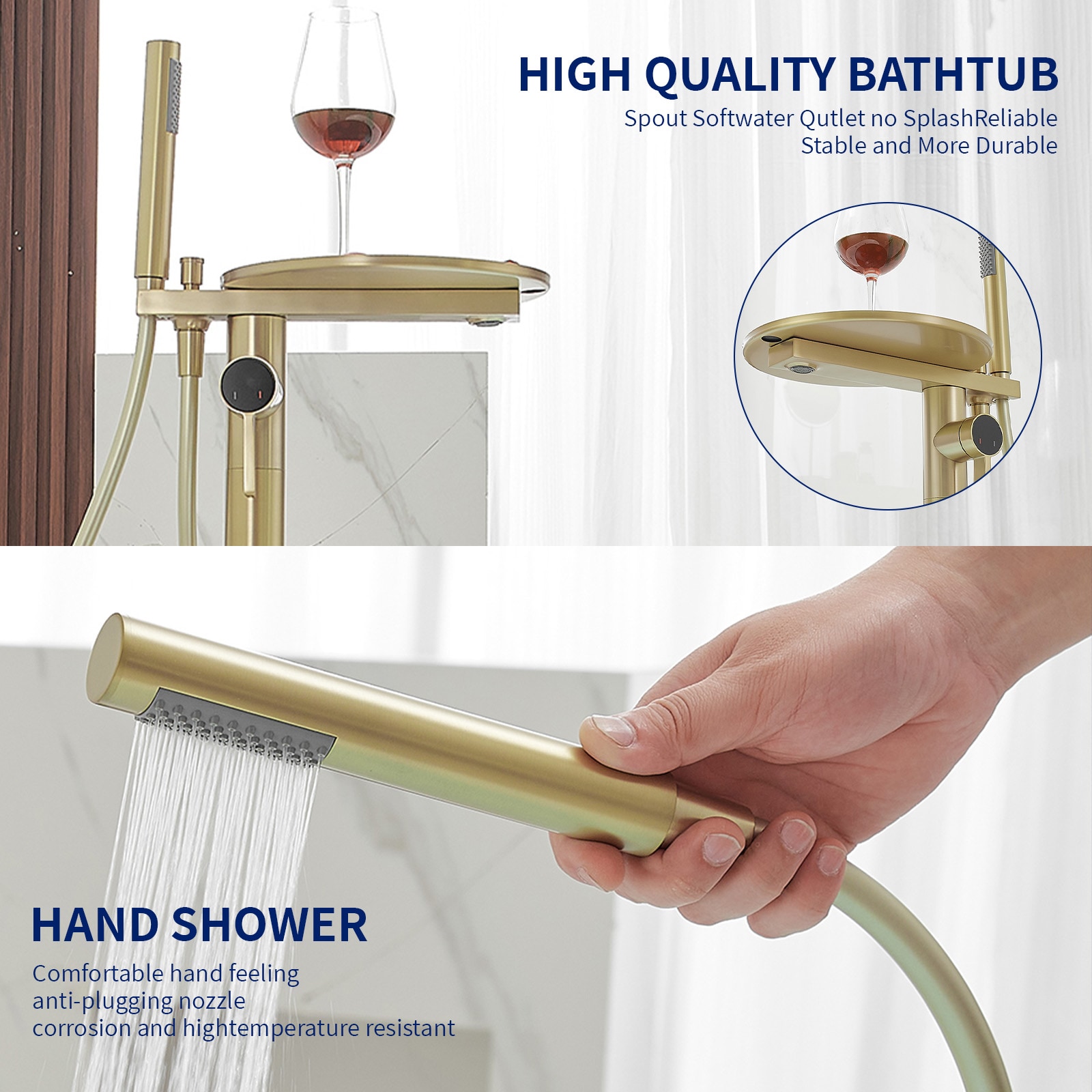BWE C-7015-BG Roman-Tub-Faucets - View #5