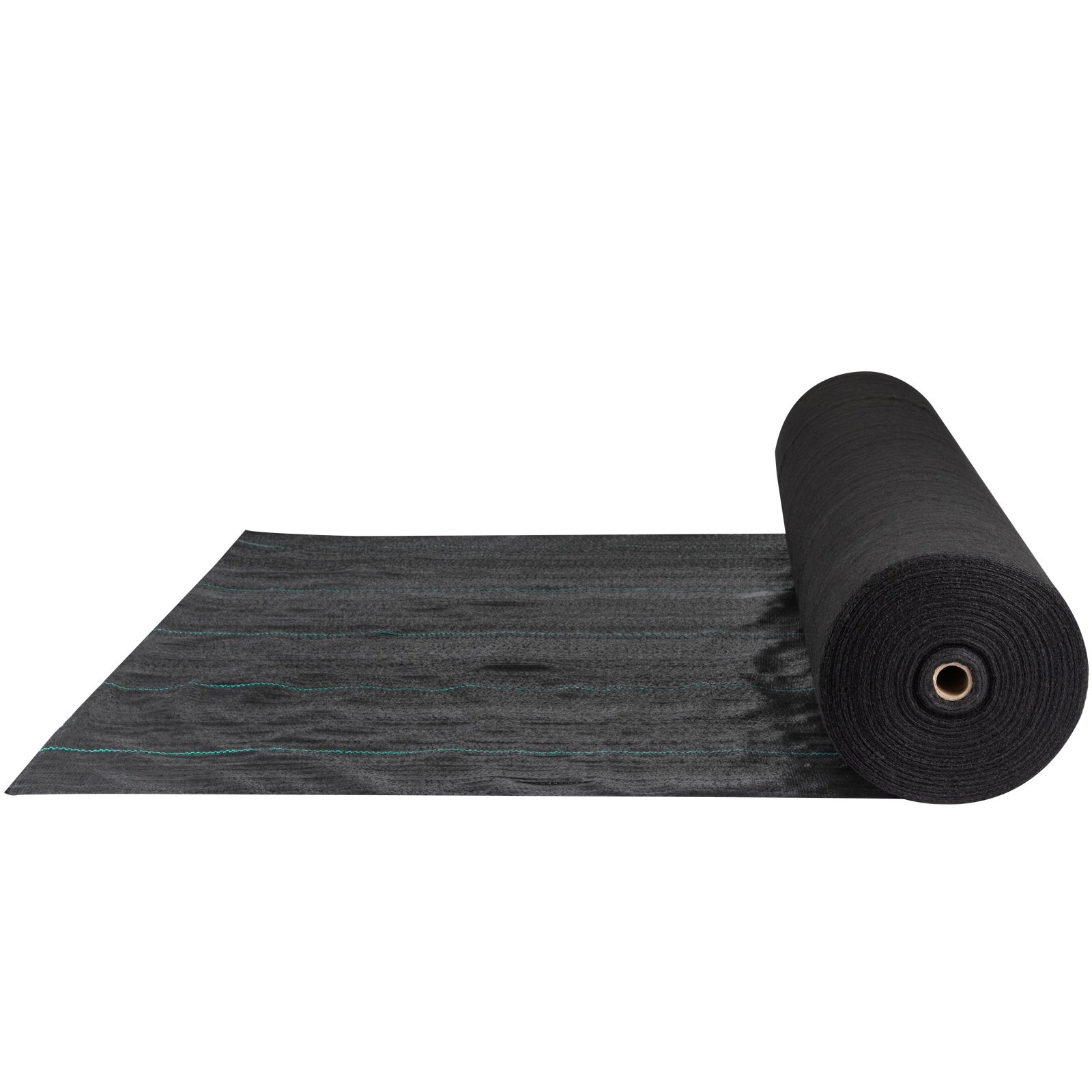 GIVIMO 250-ft x 5-ft Premium Weed Barrier Landscape Fabric 5-oz Woven Polypropylene Ground Cover Black with Green Layout Lines Water Permeable Trims with Scissors Ships Half Folded for Garden Beds Gravel Walkways Driveways and Greenhouse Floors