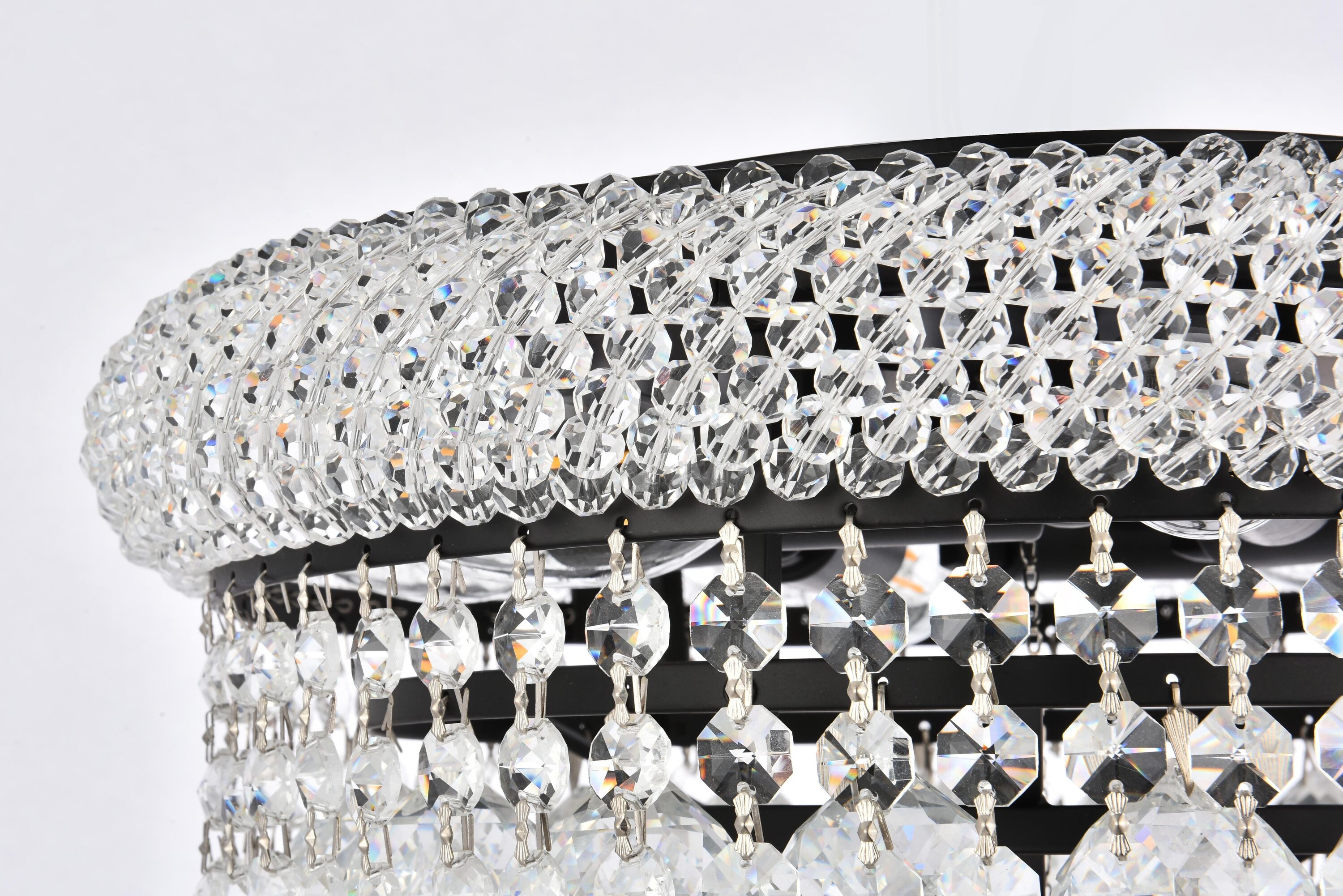 Primo Black and Clear Crystal LED Flush Mount Light