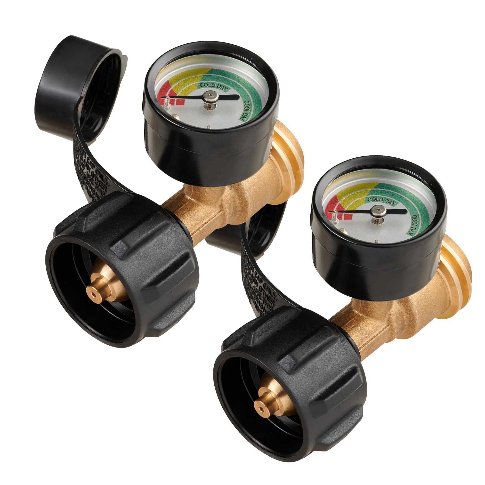 Lukvuzo  Propane Tank Gauge Level Indicator Leak Detector 2 pack for 5lb to 40lb Tank Universal QCC1 Type 1 Connection for BBQ Grill RV Heater