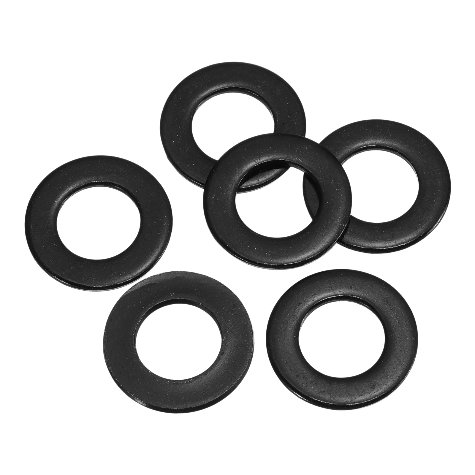 Unique Bargains - 6pcs M12 ID x 24 mm OD Flat Washers 304 Stainless Steel Metal Washers Black Zin...
