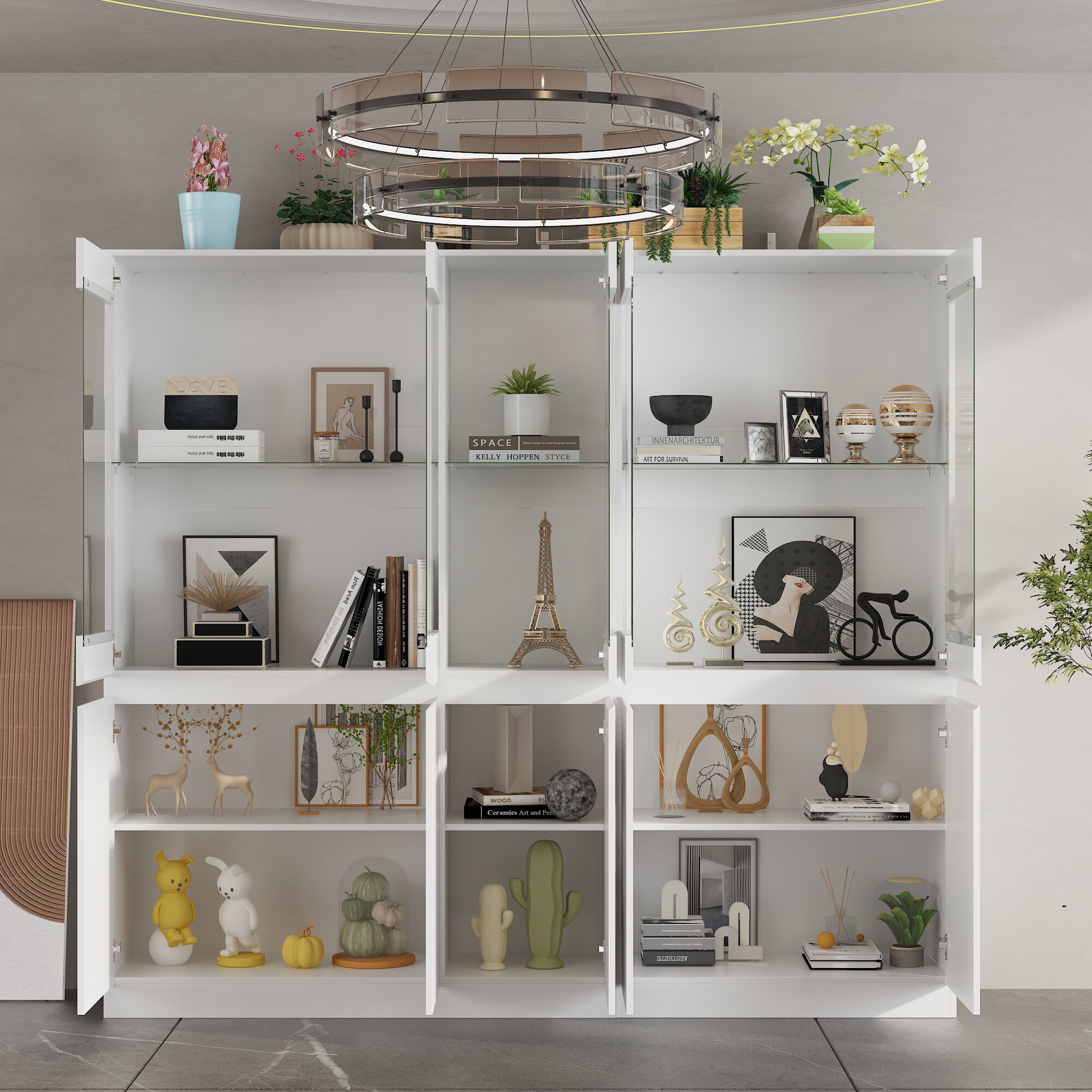 FUFU&GAGA KF020441+443 Contemporary/Modern White Pantry with Wine Storage