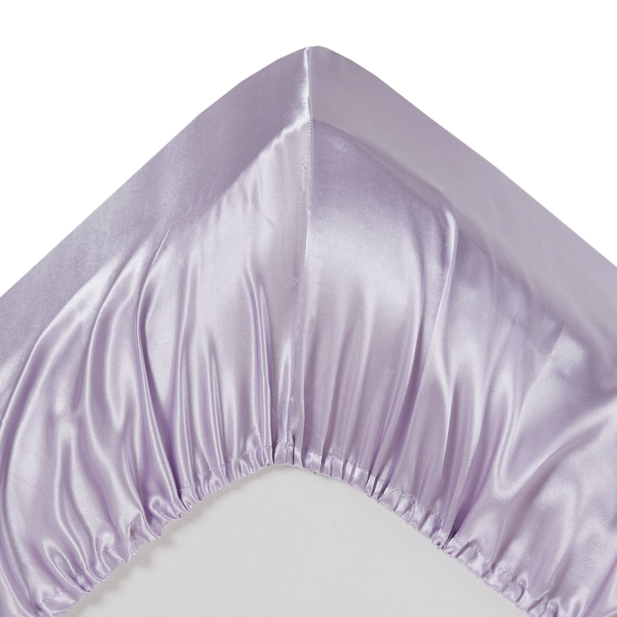 Lilac Twin Satin Polyester Luxury Sheet Set