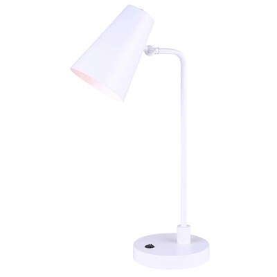 Canarm ORLI 22.25-in White Downbridge Table with Metal Shade in the Table Lamps department at Lowes.com