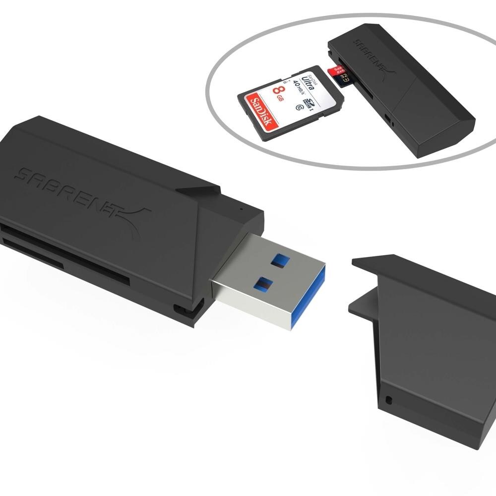 Sabrent ISTR47536  CR-UMSS 2- Slot USB 3.0 Flash Memory Card, Black