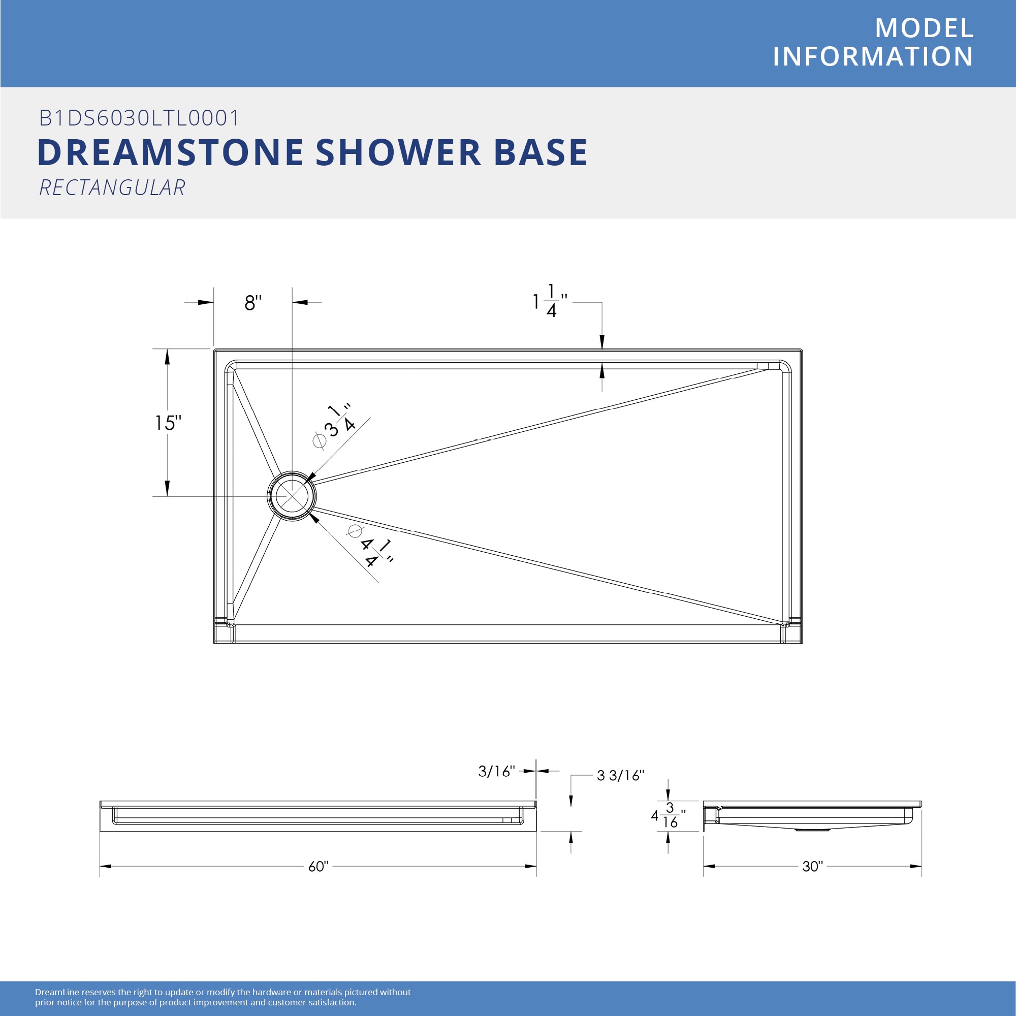 DreamLine B1DS6030LTL0001 Shower-Floors - View #4