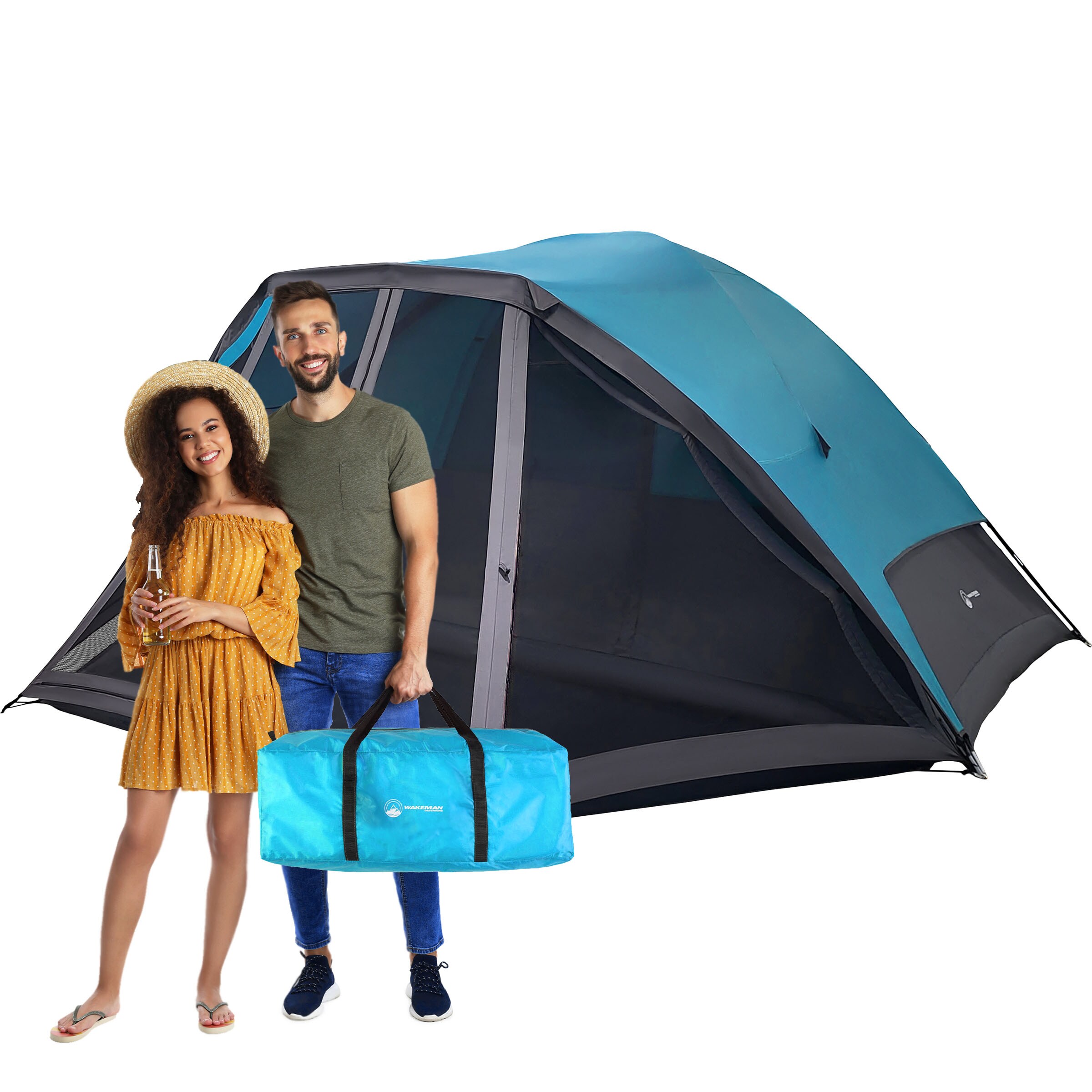 Wakeman 75-CMP1147 Polyester 6 -Person Tent