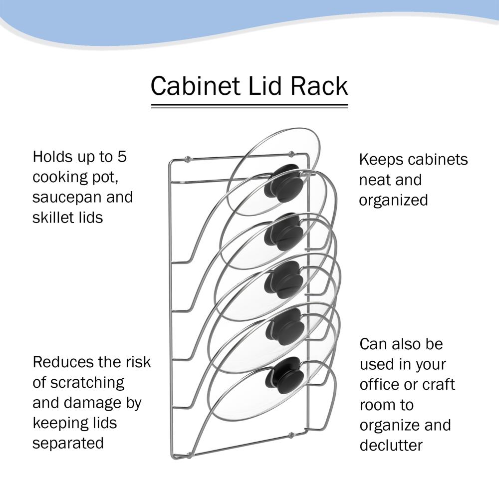 Lavish Home Lid Organizer Rack-Space Saving 5 Compartment Hanging