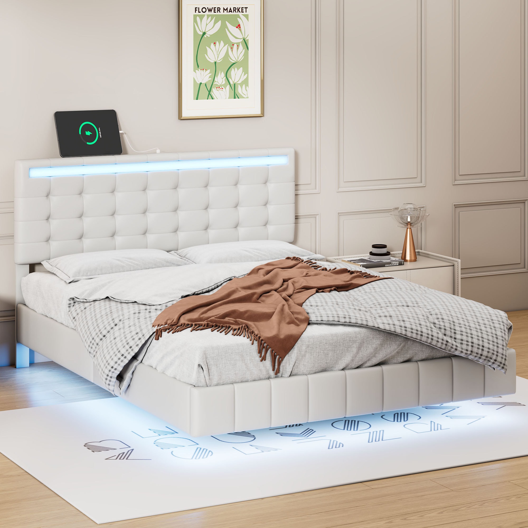 ModernLuxe L-WF309336AAK white Full Composite Platform Bed