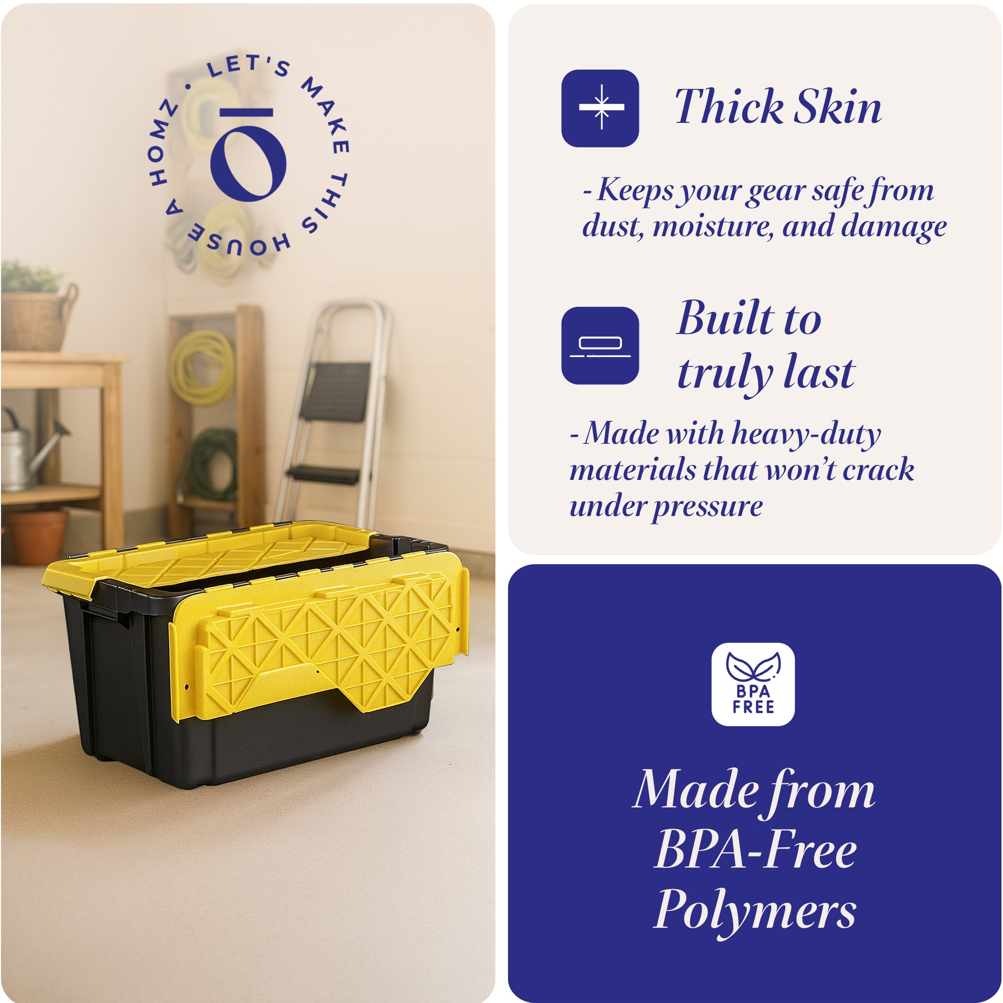 Homz Products 214881 Plastic-Storage-Totes - View #3