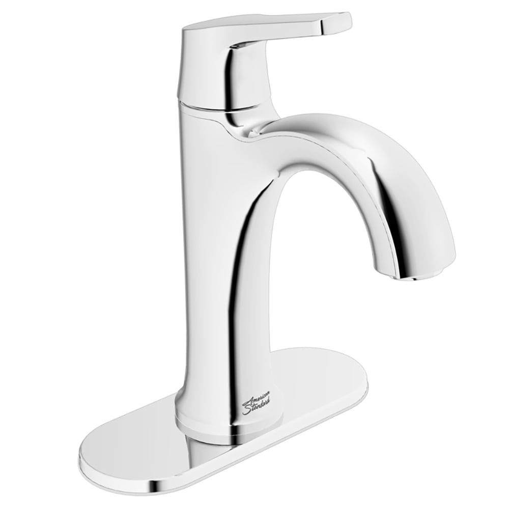American Standard 7429101.002 Becklow Polished Chrome Single hole 1-handle WaterSense Low-arc Residential Handle Bathroom Sink Faucet with Drain with Deck Plate