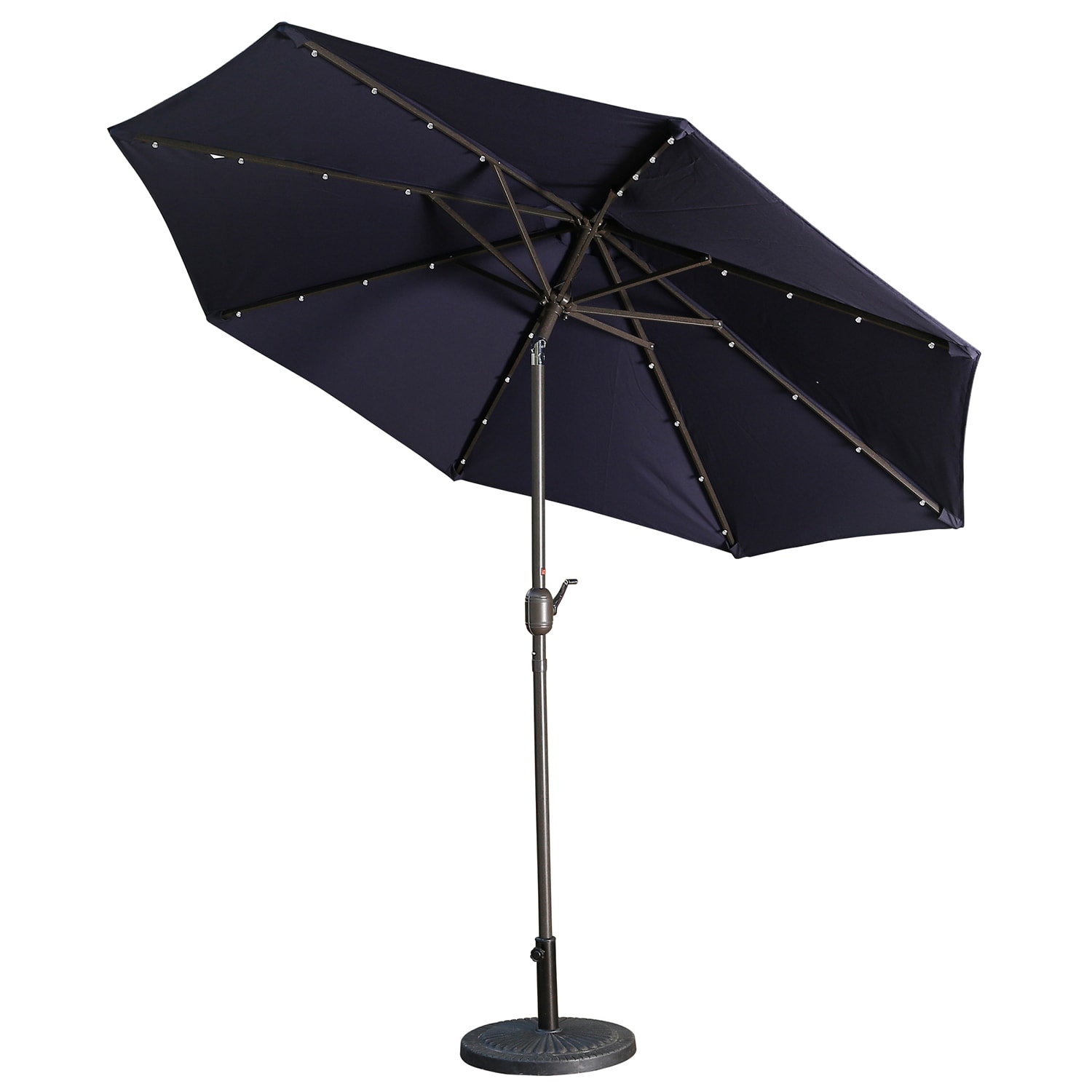Mondawe DY-S2A-2 9-ft Aluminum Blue Market Patio Umbrella with Lights