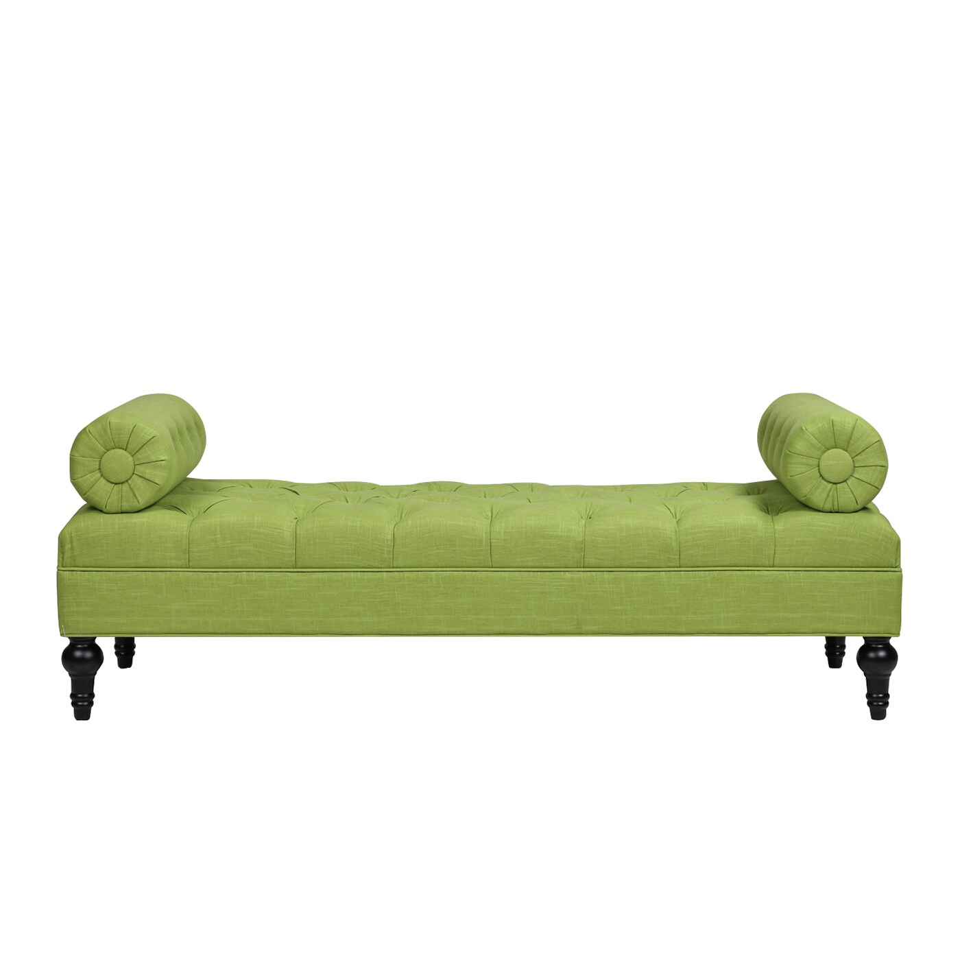 Jennifer Taylor Home 2435-631 Lewis Midcentury Bright Chartreuse Linen Accent Bench 60-Inches x 20.5-Inches x 22-Inches
