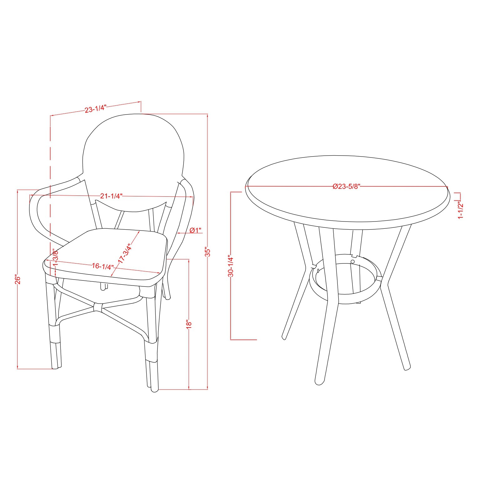 Furniture of America IDF-OT1849BL3PK Patio-Dining-Sets - View #10