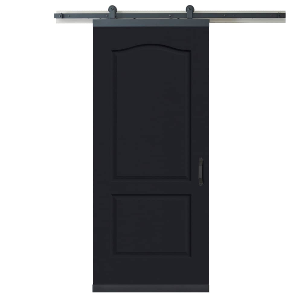 RELIABILT LO1344928 36-in x 80-in Midnight Arch top Molded composite Hollow core Single Barn Door (Hardware Included)