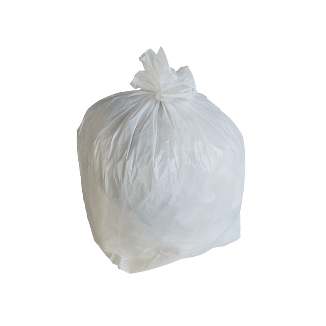 PlasticMill 25-Gallons White Outdoor Plastic Can Trash Bag (200-Count) in  the Trash Bags department at