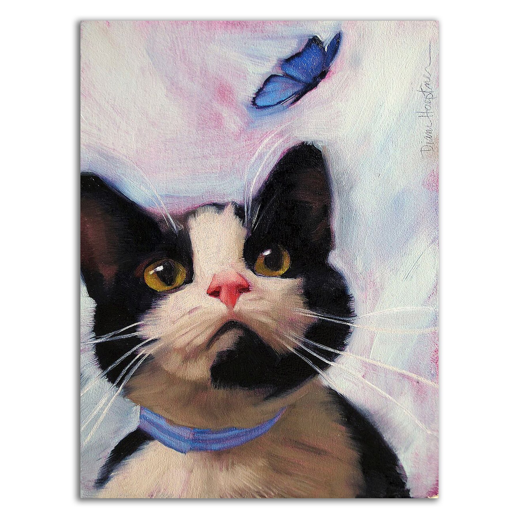 Tuxedo Cat Canvas Art Print by Lucia Heffernan