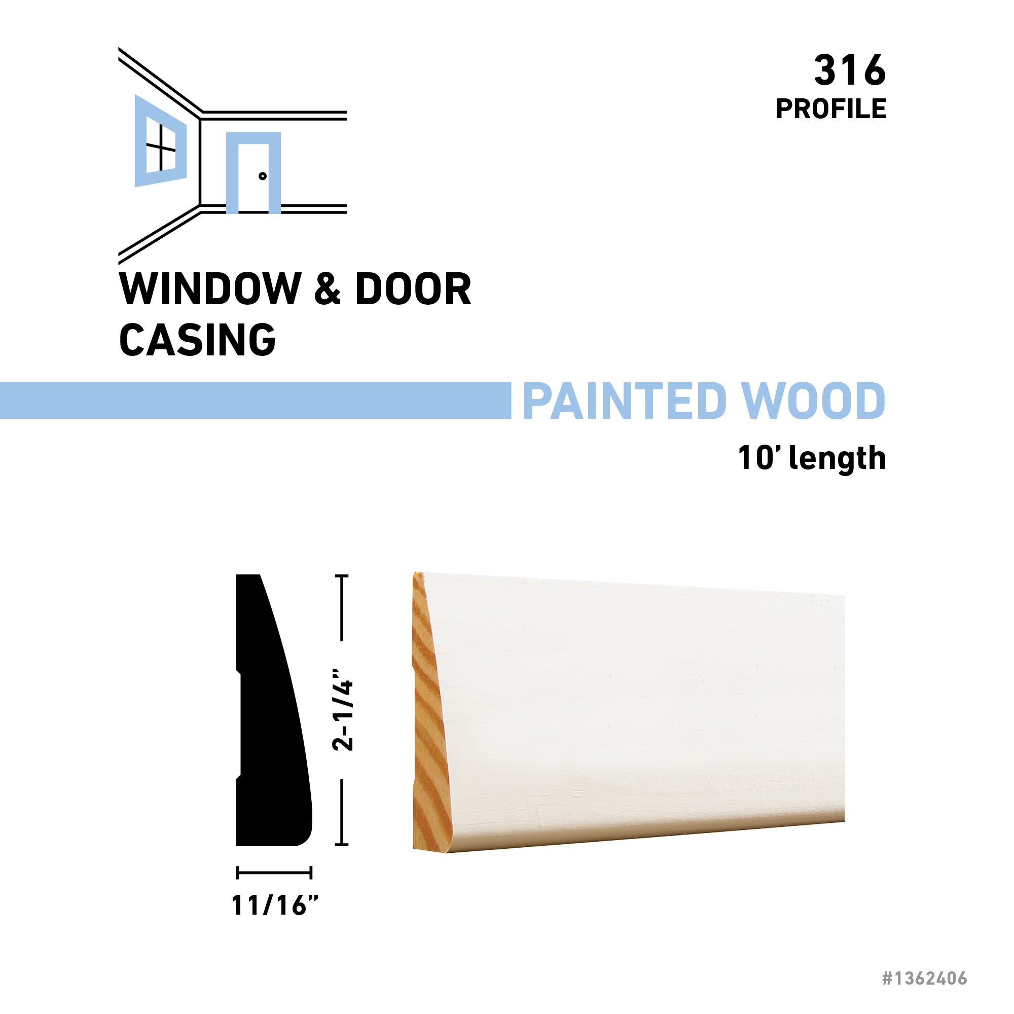 allen + roth 31610FJPWH Window-Door-Casings - View #3
