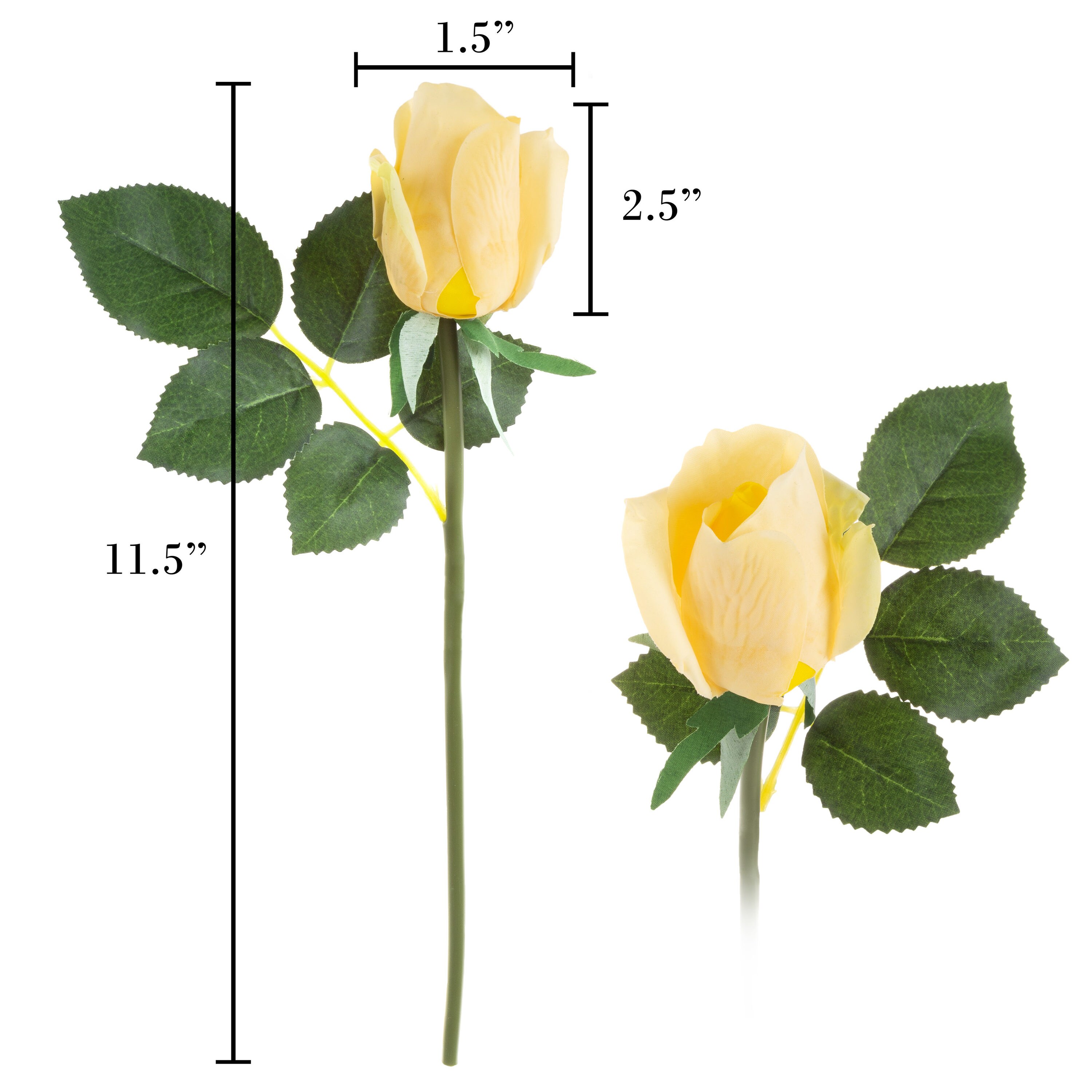 Nature Spring 2.5-in Yellow Indoor Artificial Rose Flowers in the ...