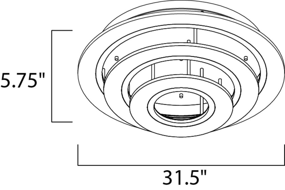 Saturn II 32" Contemporary Matte Silver 3-Light LED Flush Mount