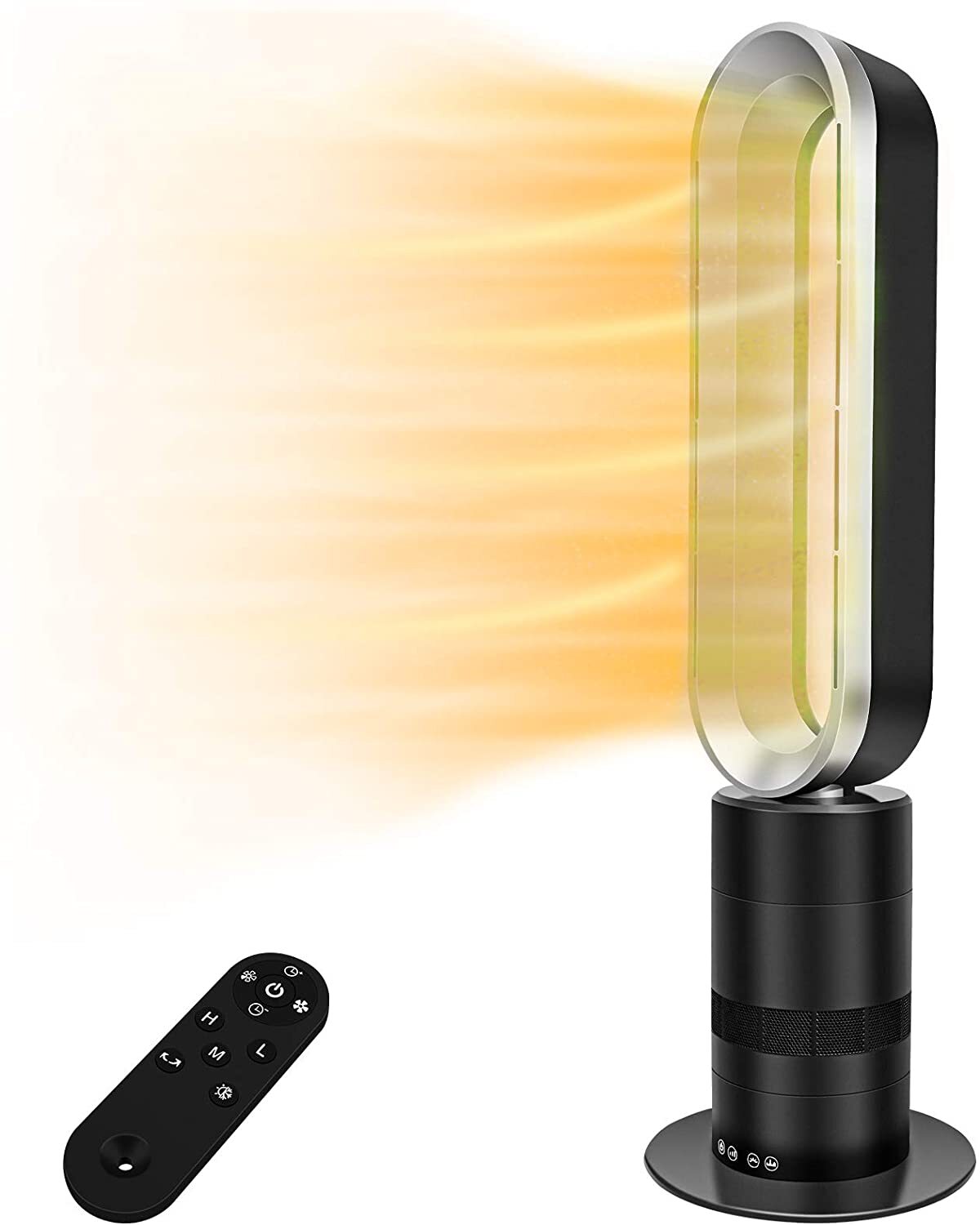 Kahomvis DHS-QPHF-32GS Up to 1950-Watt Fan Tower Indoor/Outdoor Electric Space Heater with Remote Included