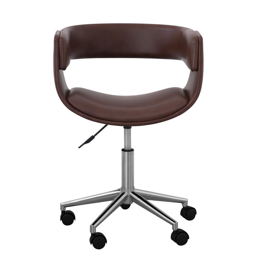progressief schudden Malen Teamson Home Brown Transitional Adjustable Height Swivel Faux Leather Desk  Chair in the Office Chairs department at Lowes.com