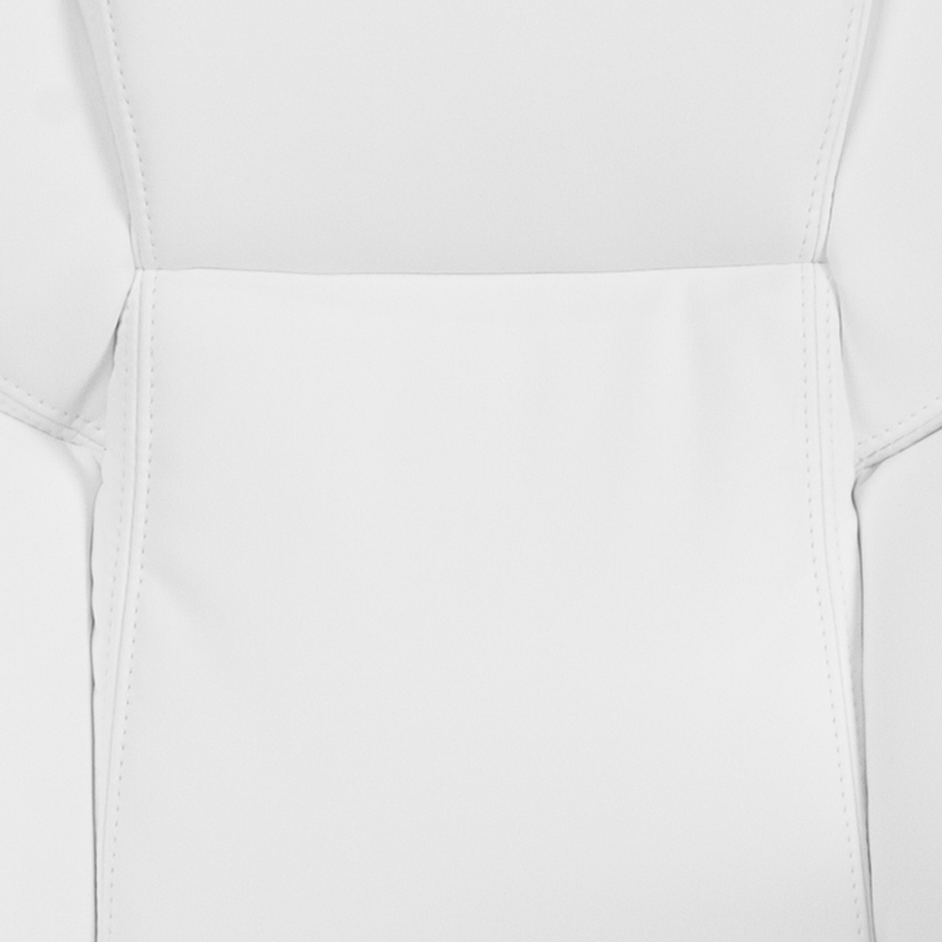 Elegant White LeatherSoft Mid-Back Swivel Office Chair with Padded Arms