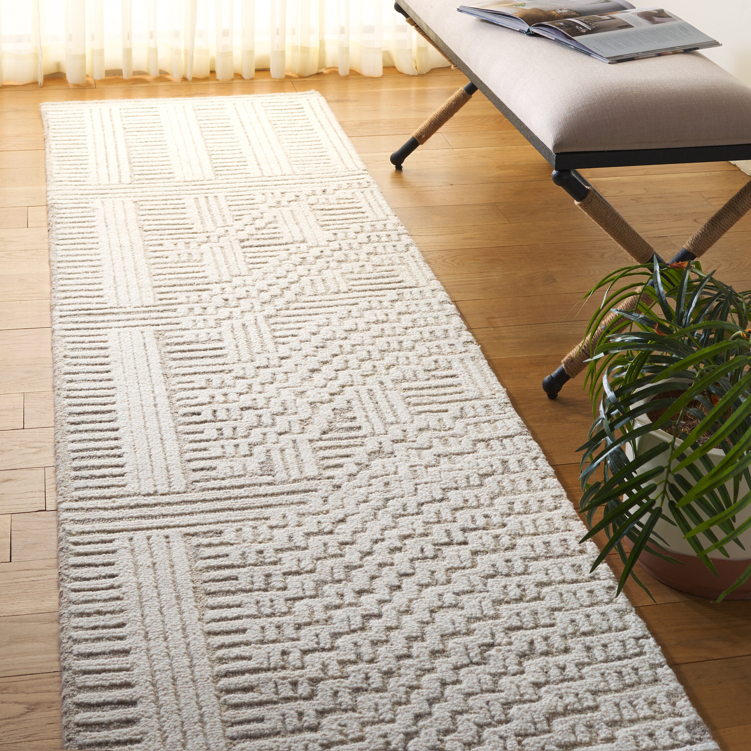  Harvest 601 Beige/Ivory Contemporary 2ft-3in x 9ft Runner Rug
