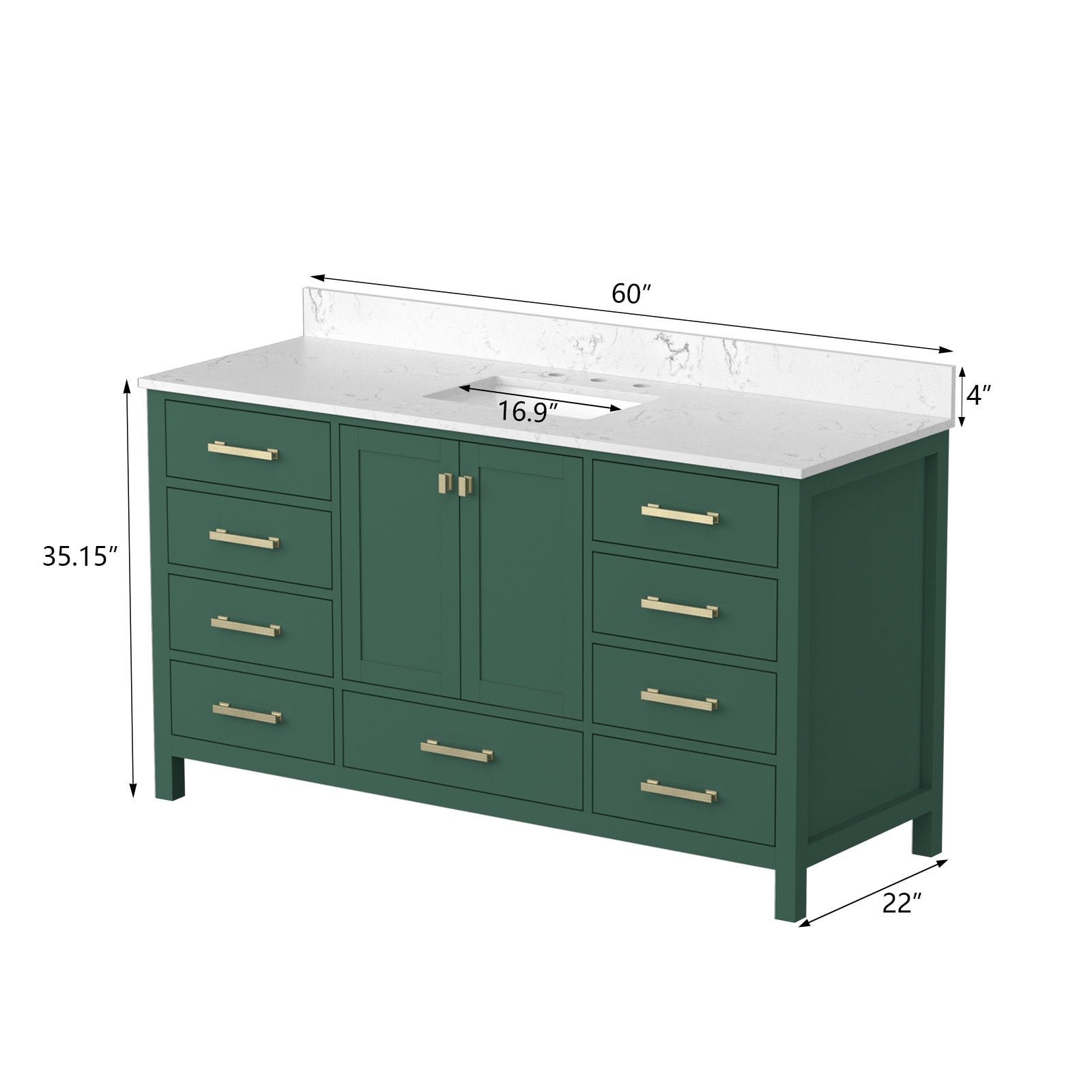 Poinic YUR-VW1A-60GN Bath-Vanity-Combo - View #3