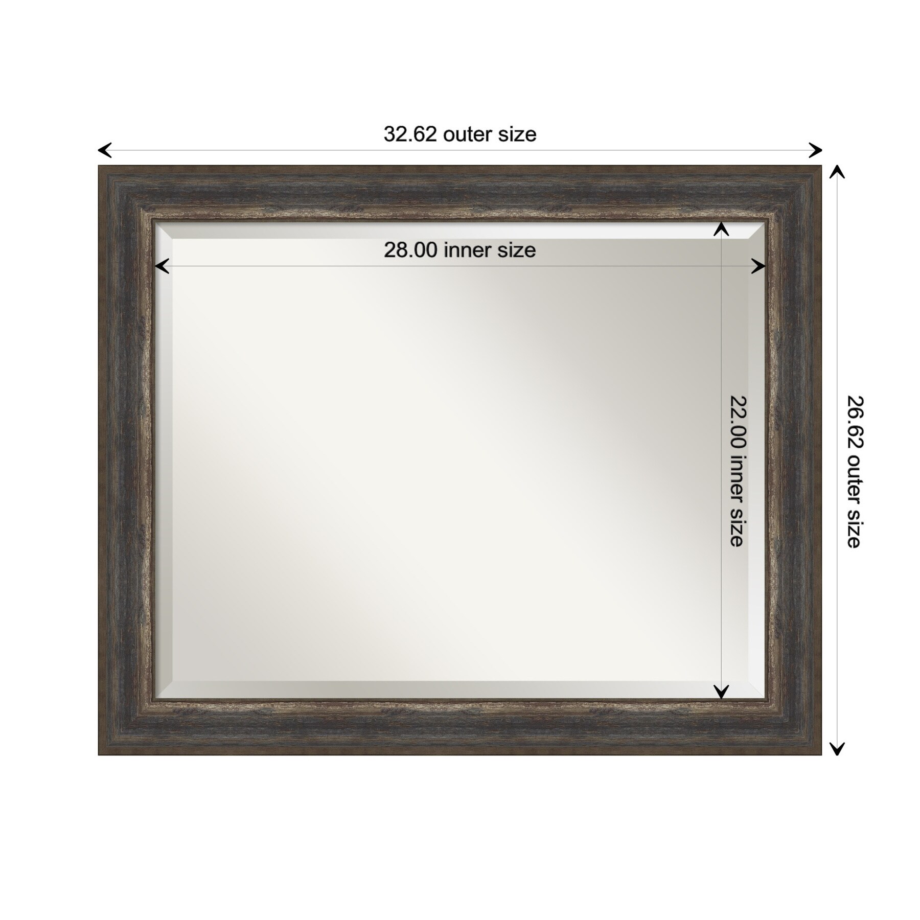 Alta Rustic Char Bronze Framed Rectangular Wall Mirror