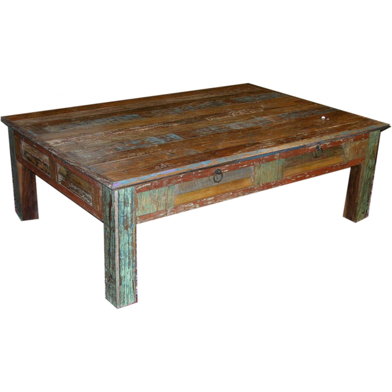 HomeRoots 4000400871 Multi Wood Veneer Midcentury Coffee Table with Storage