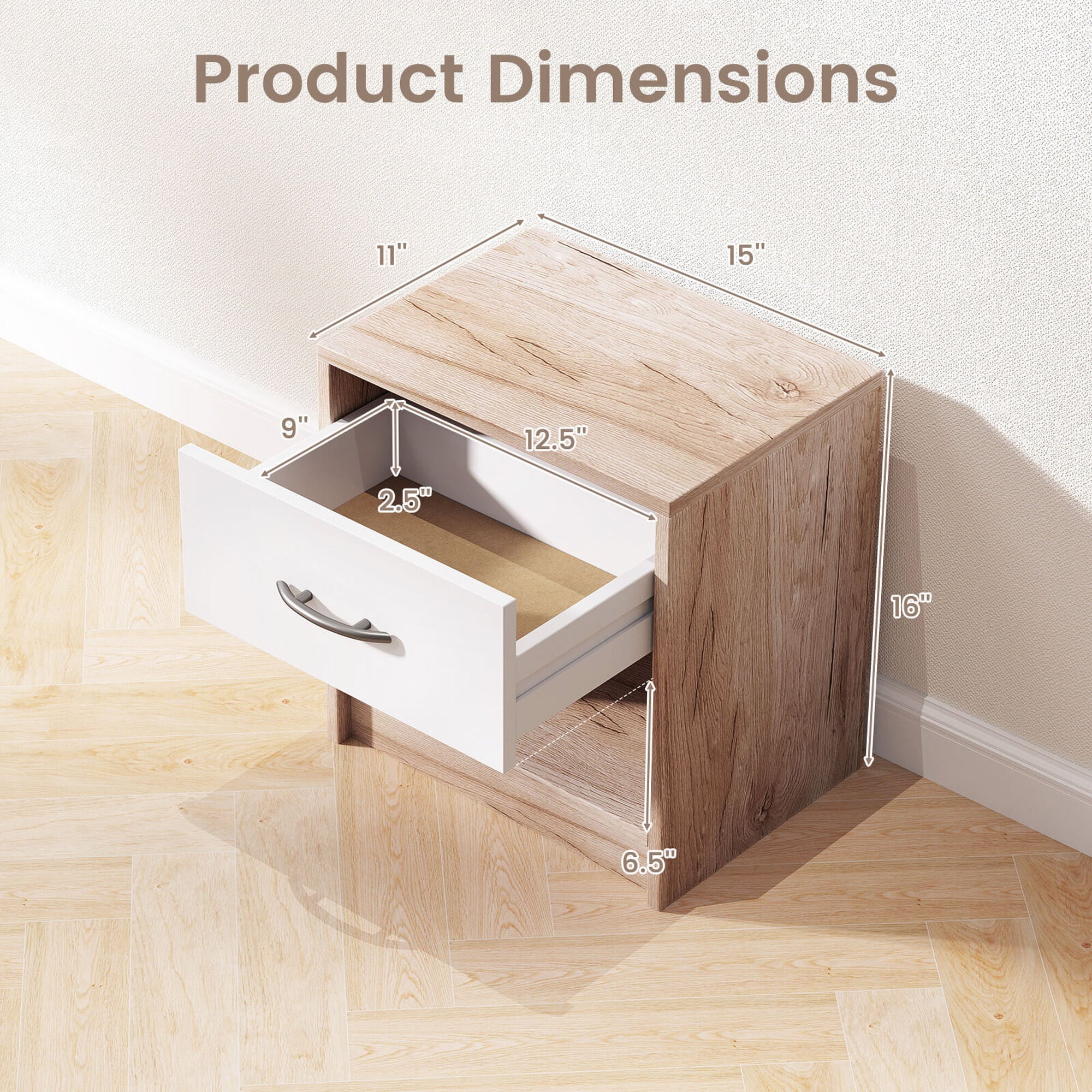 Costway HCST05148 nightstands - View #2