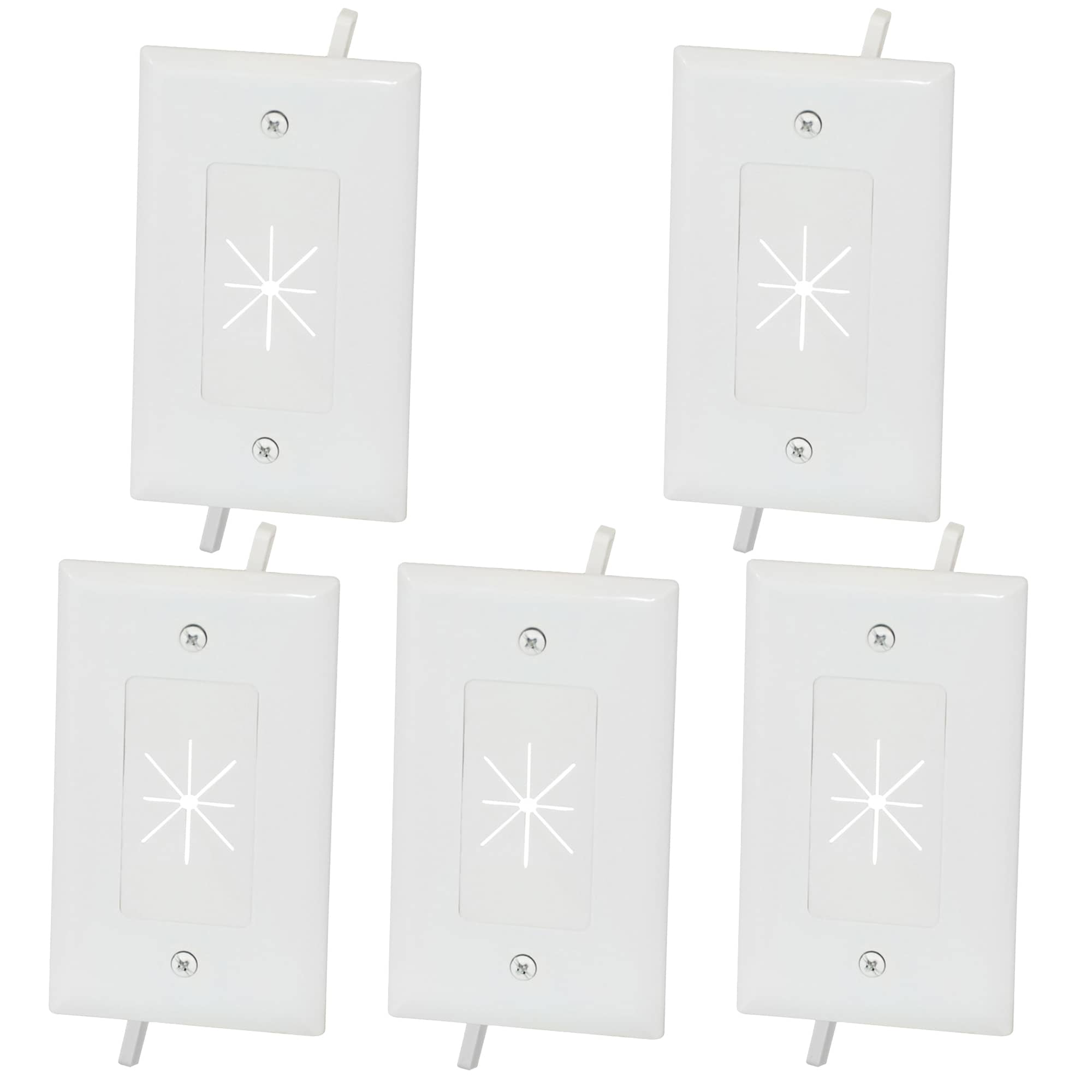 DataComm Electronics KITBBYDCOM3 1-Gang White Plastic Indoor Wall Plate (5-Pack)