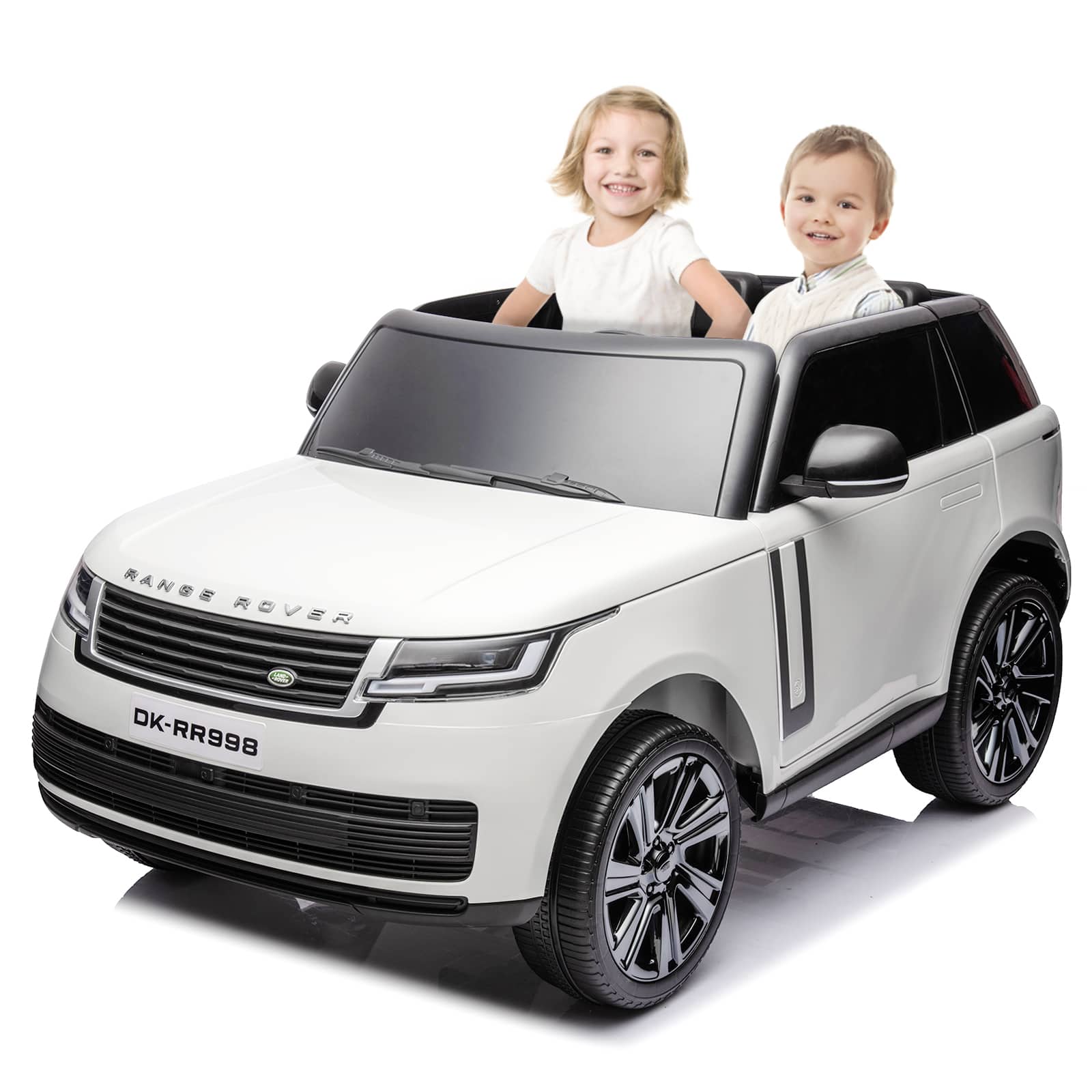 Qeetex TCPTO0YV1LBVQ 24V Licensed Land Rover 2 Seater Ride On Car With Parent Remote Control Three Speeds Wireless Music And Led Lights White