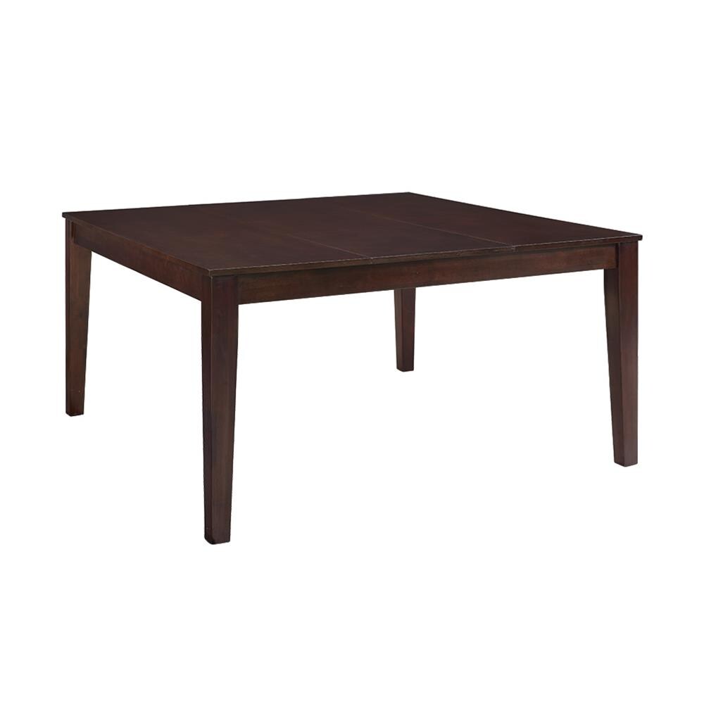 Walker Edison LWW60SQCNO Cappuccino Transitional Extending Butterfly Leaf Dining Table, Wood with Cappuccino Wood Base 60-in L x 30-in H