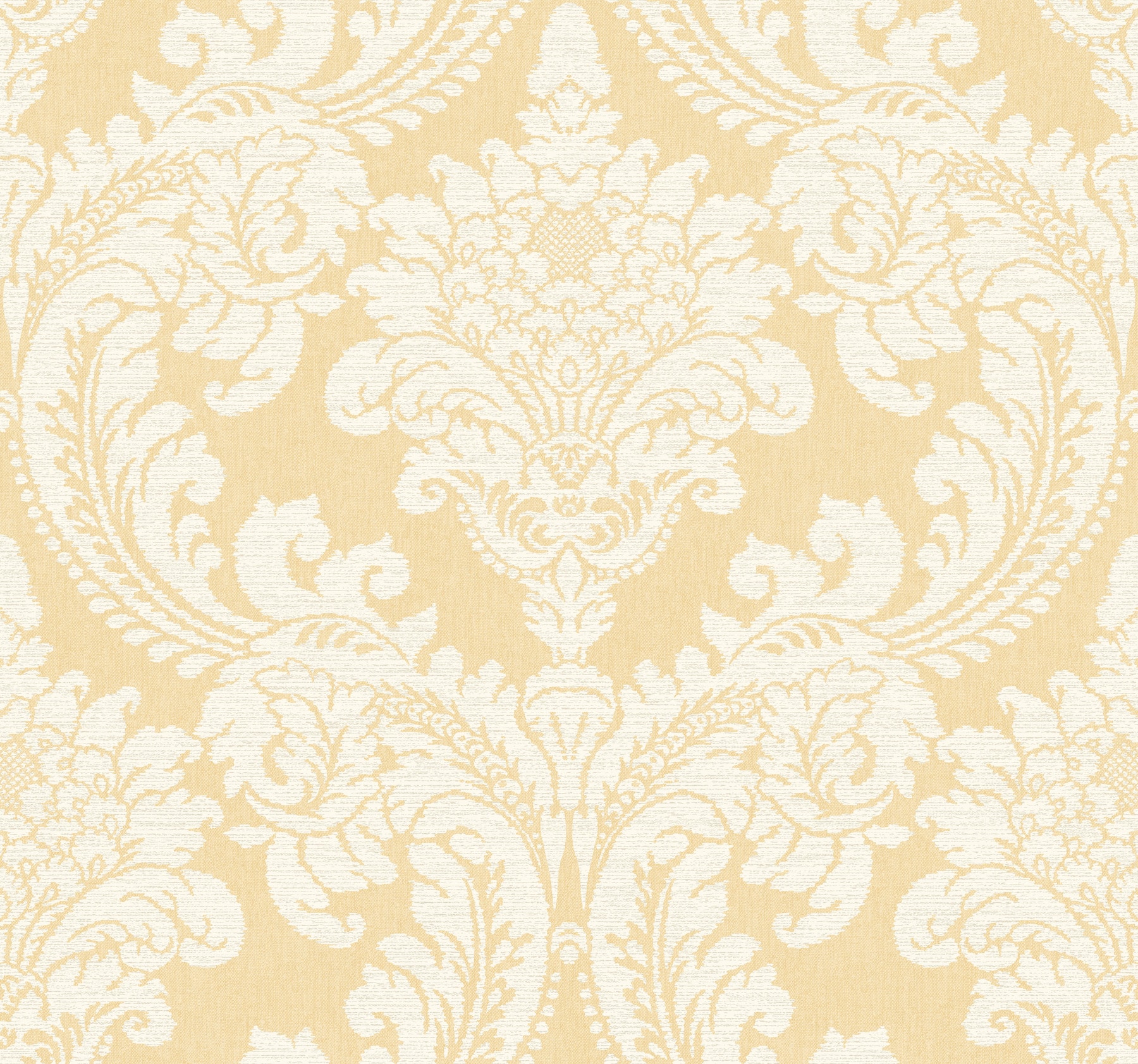 York Wallcoverings GR6027 Grandmillennial 60.8-Sq. Feet Yellow Non-woven Damask Prepasted Water Activated Paste Wallpaper