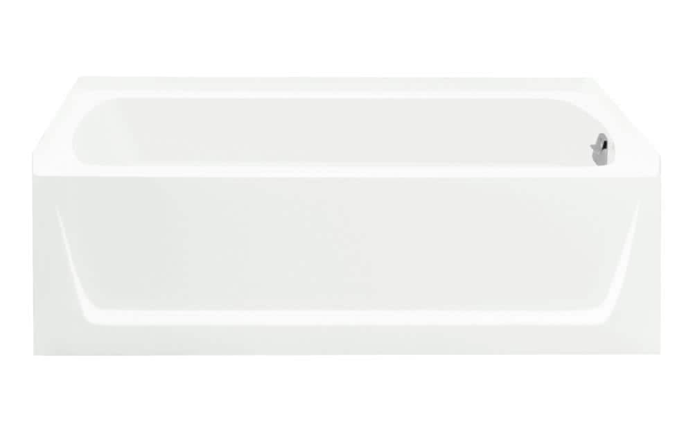Sterling 71121120-0 Ensemble 32.125-in W x 60-in L White Polyresin and Fiberglass Rectangular Right Drain Alcove Soaking Bathtub
