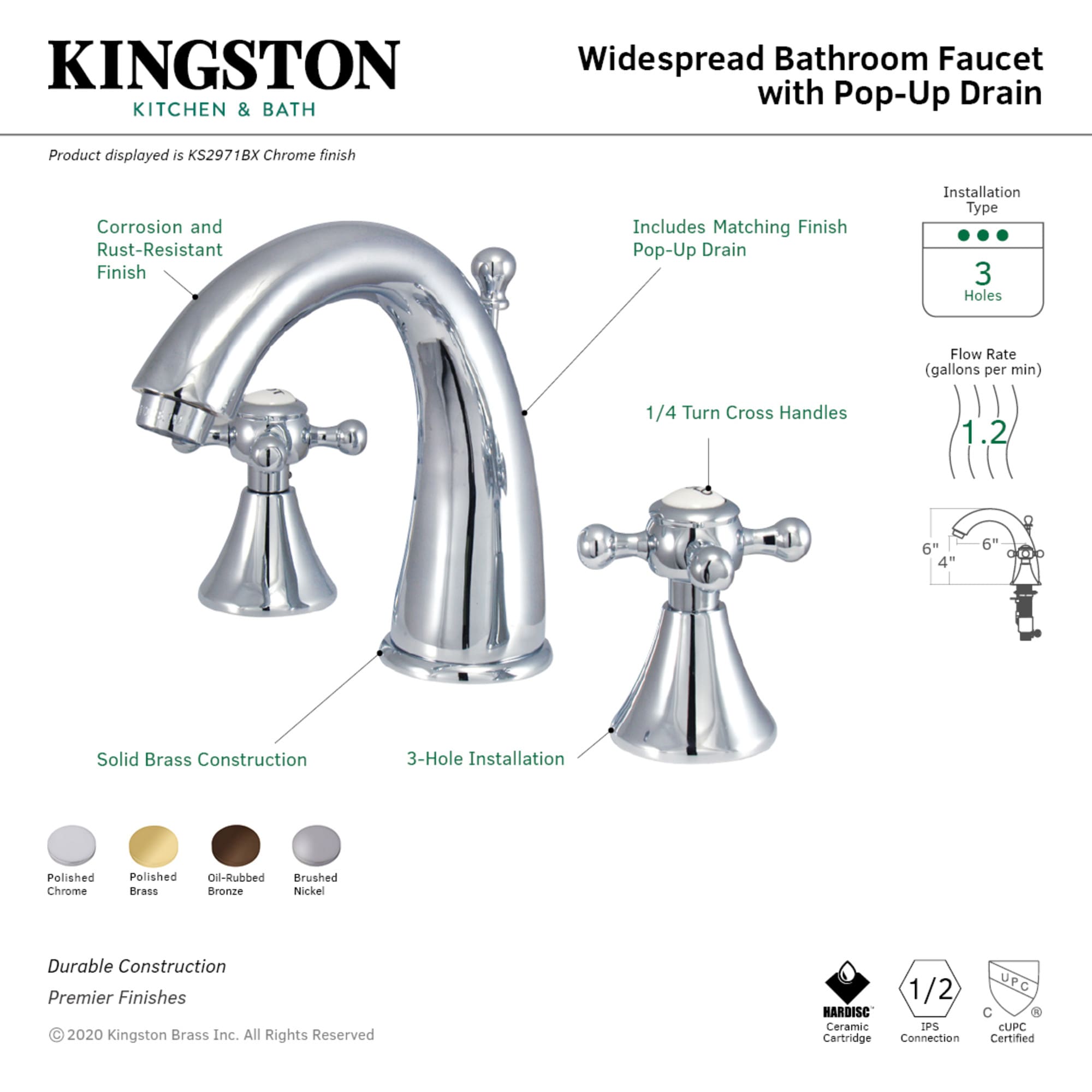 Elements of Design ES2971BX Lavatory-Faucets - View #3