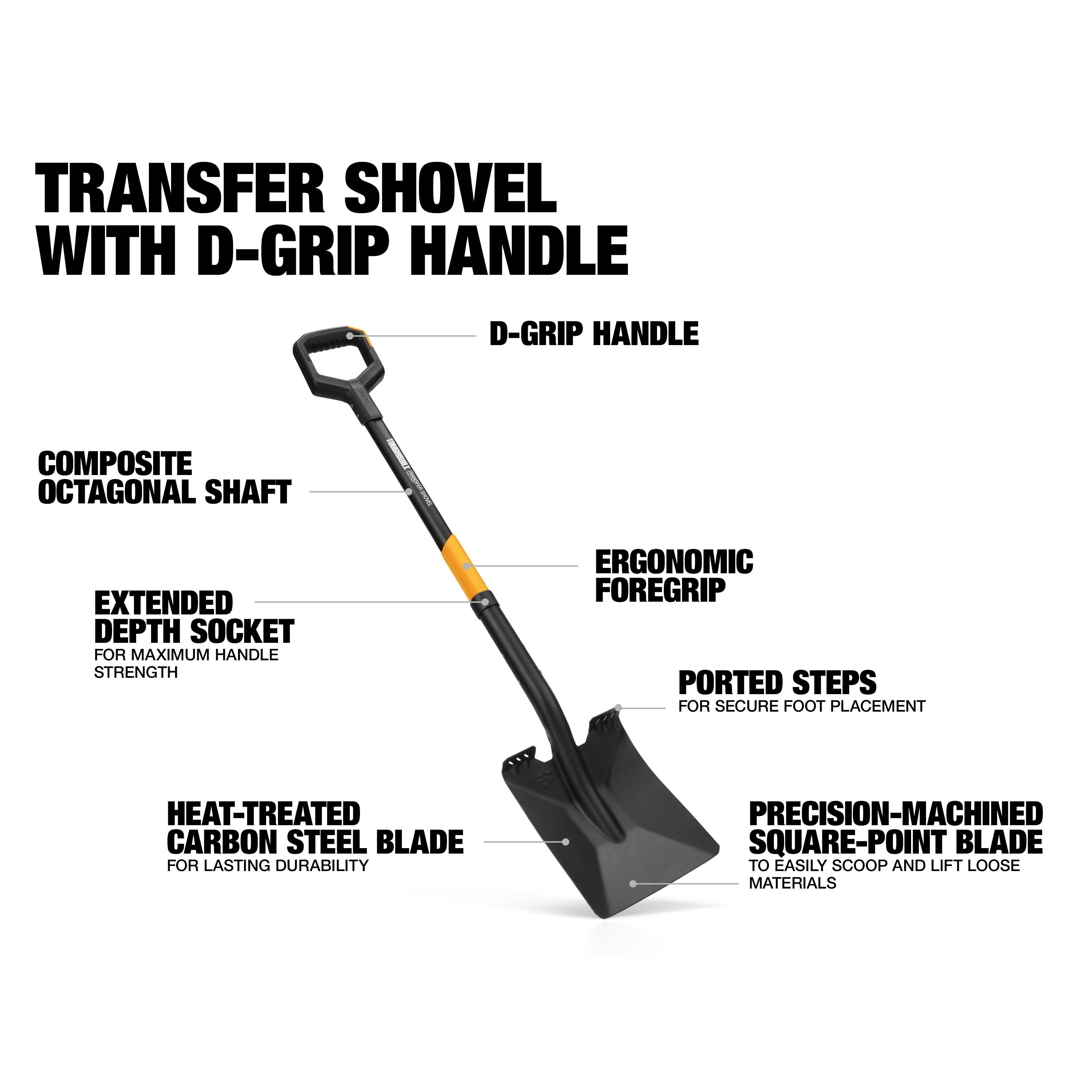 TOUGHBUILT 34-in Fiberglass D-Handle Digging Shovel in the Shovels & Spades  department at