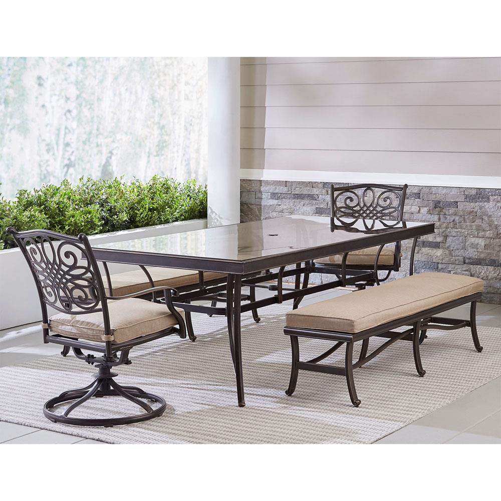 Hanover TRADDN5PCSW2GBN-TAN Patio-Dining-Sets - View #15