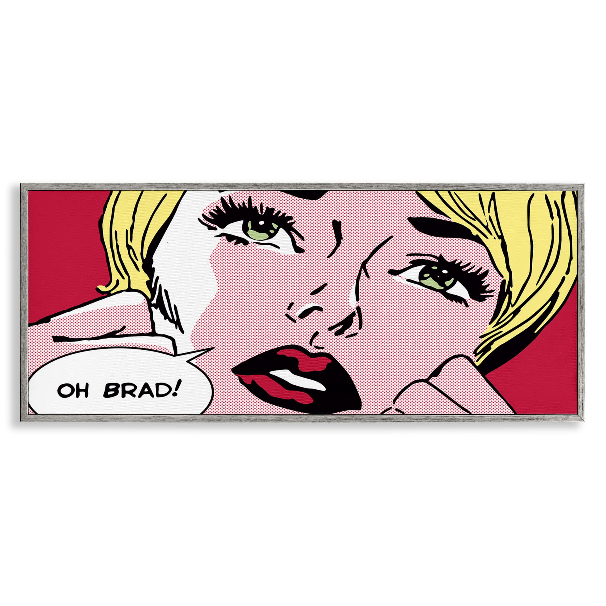 Stupell Industries BS-521-GFF-10X24 Iconic Pop Comic Woman Gray Framed Giclee Art By Sheila B. 24 x 10