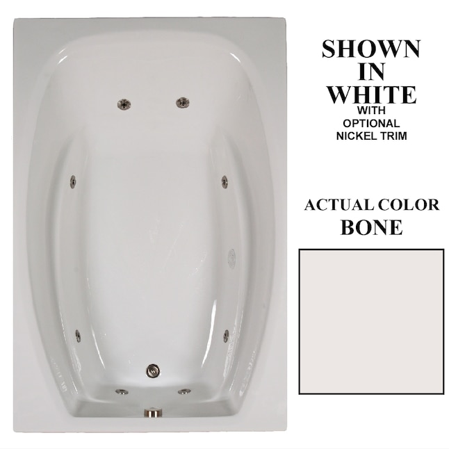 72 in. Acrylic Rectangular Drop-in Air and Whirlpool Bathtub in Bone 72 in. Acrylic Rectangular Drop-in Air and Whirlpool Bathtub in Bone