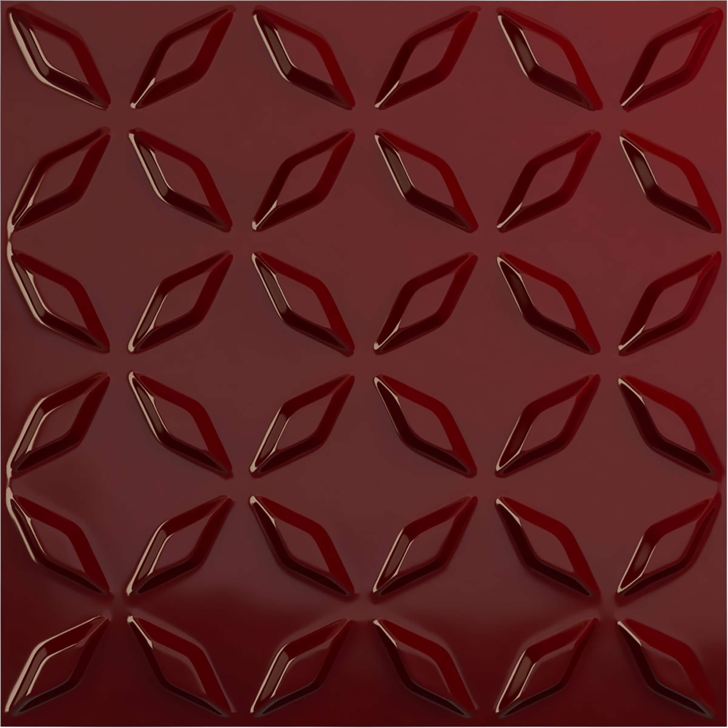 Ekena Millwork WP20X20DLHML 19-5/8-in x 19-5/8-in Embossed Paintable/Stainable Red PVC Wall Panel (